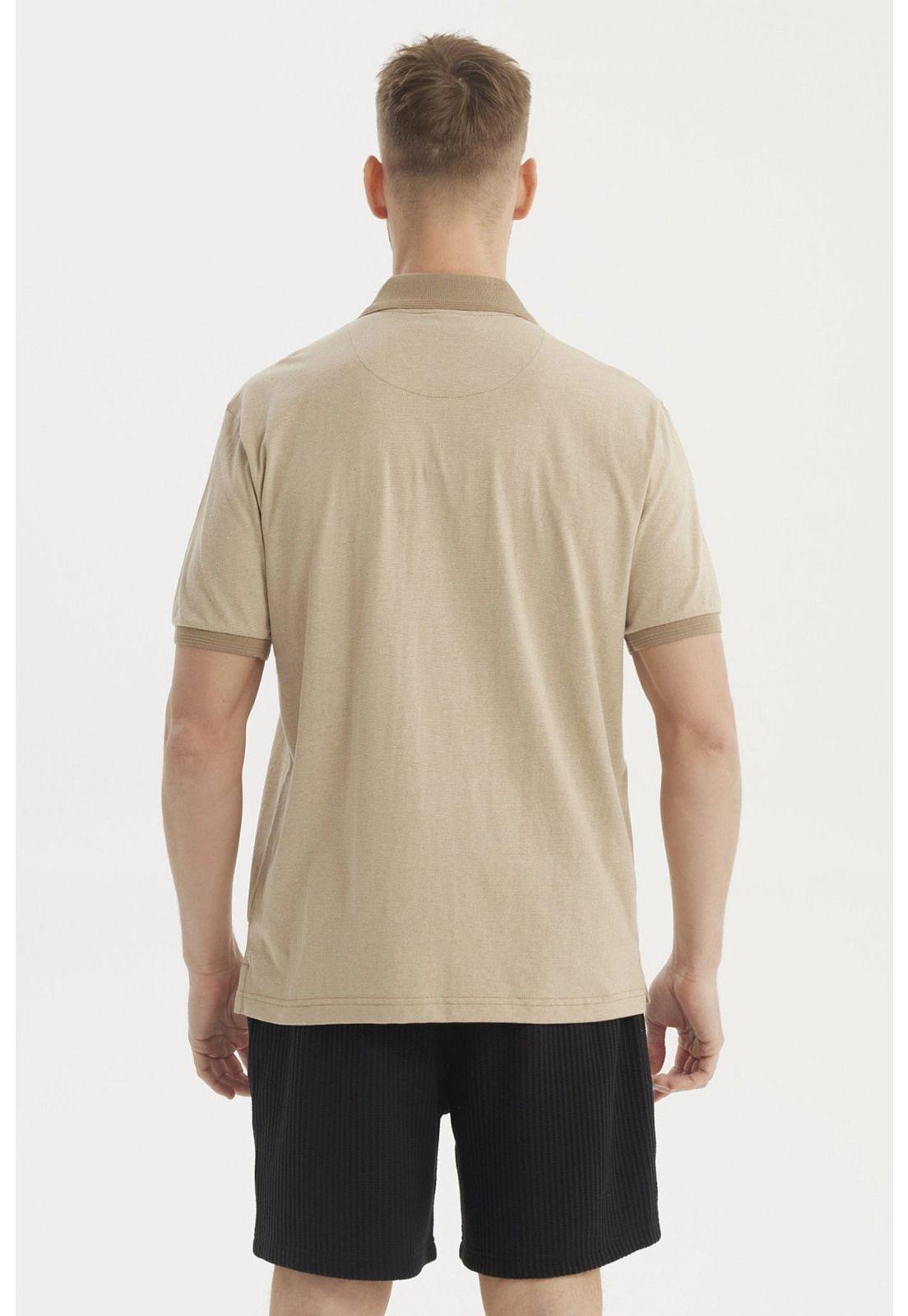 Polera Hombre Cuello Polo Jacquard Kaki-2