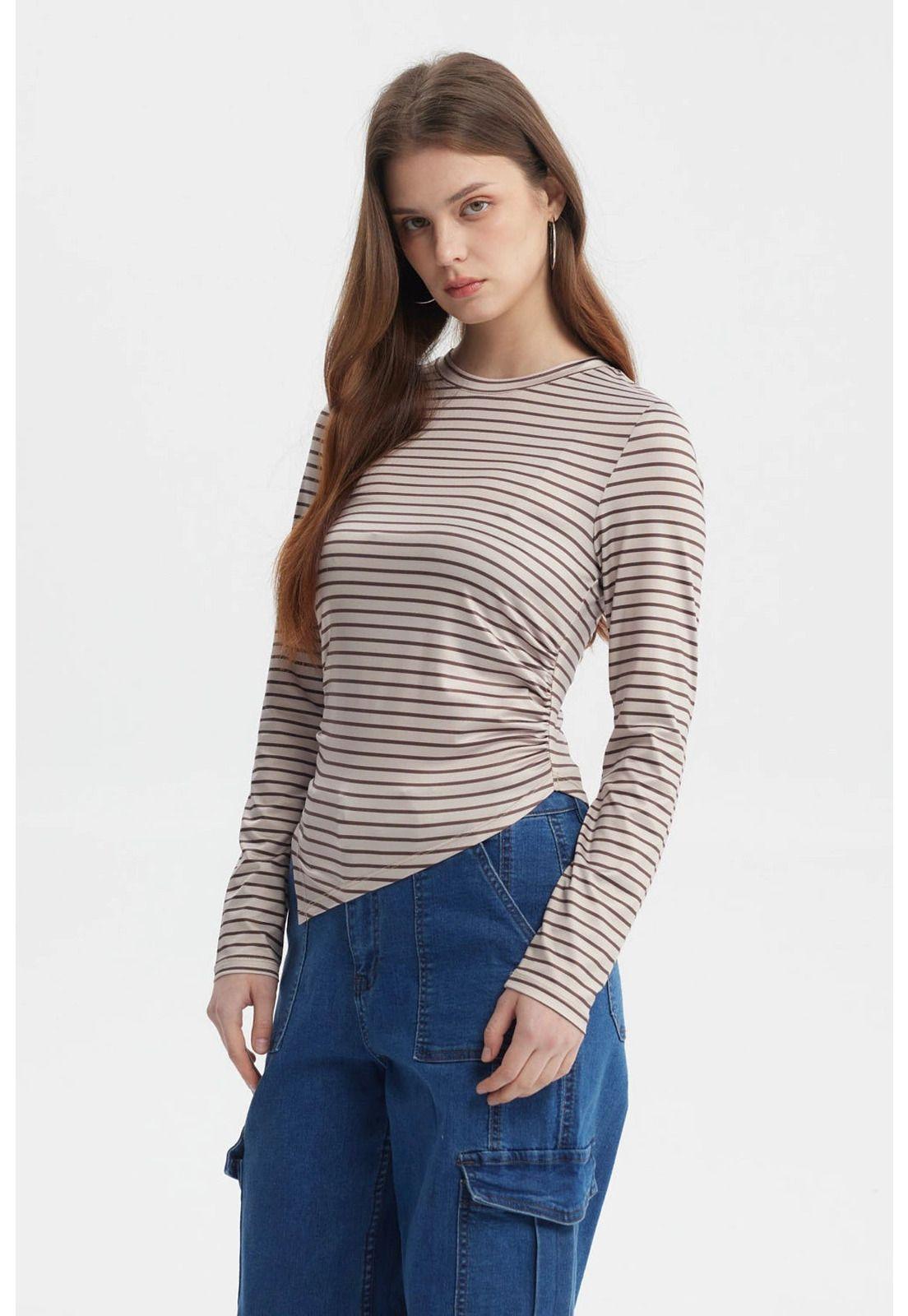 Polera Mujer Basta En Punta Beige-1