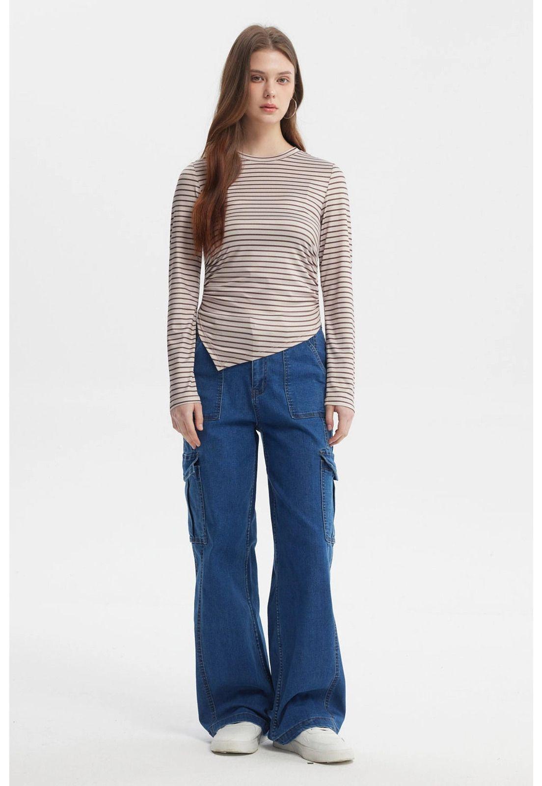 Polera Mujer Basta En Punta Beige-3