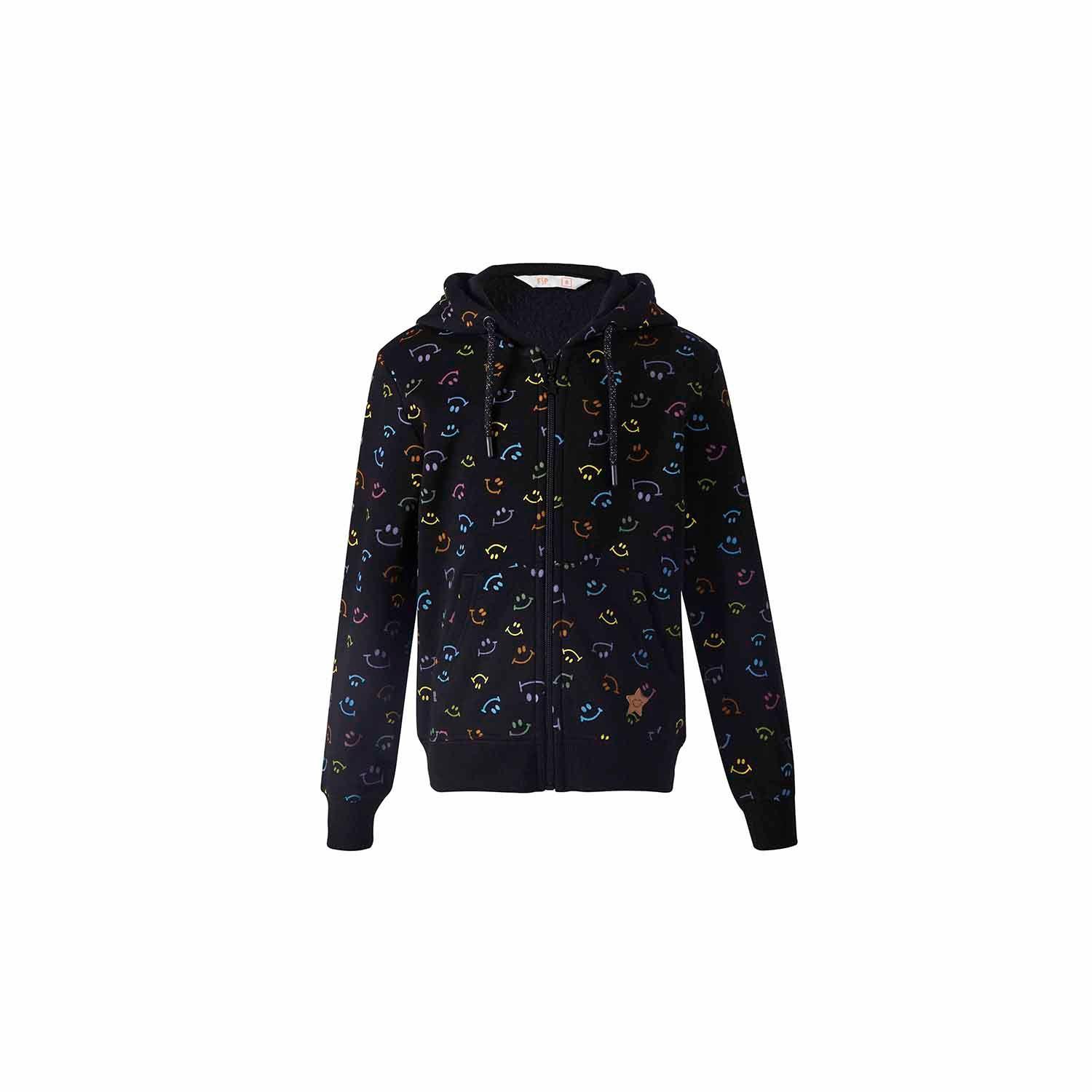 Polerón Básico Full Print Negro Niña-0