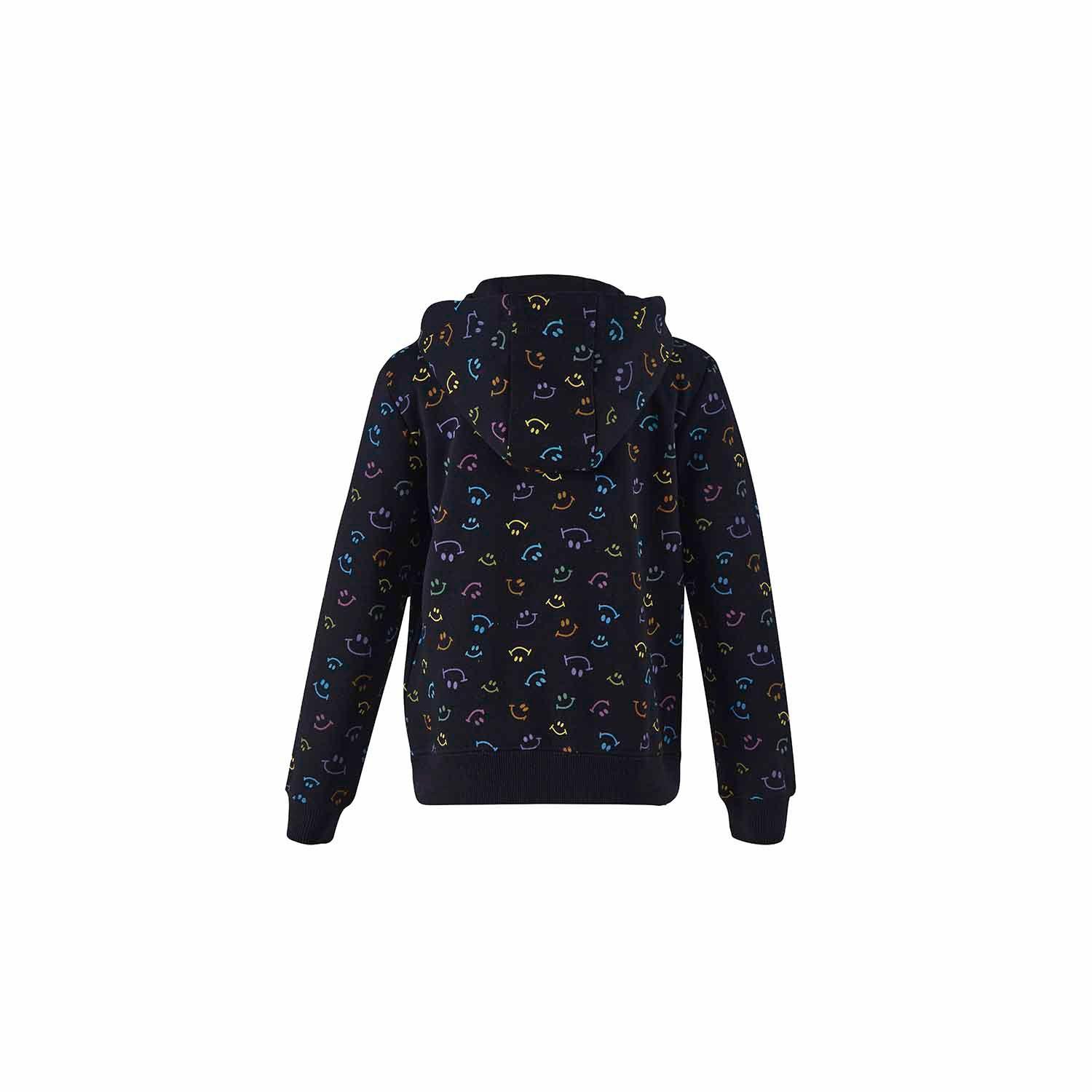 Polerón Básico Full Print Negro Niña-1