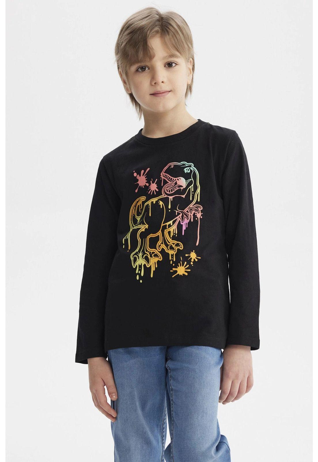 Polera Niño Bordados Negro-0