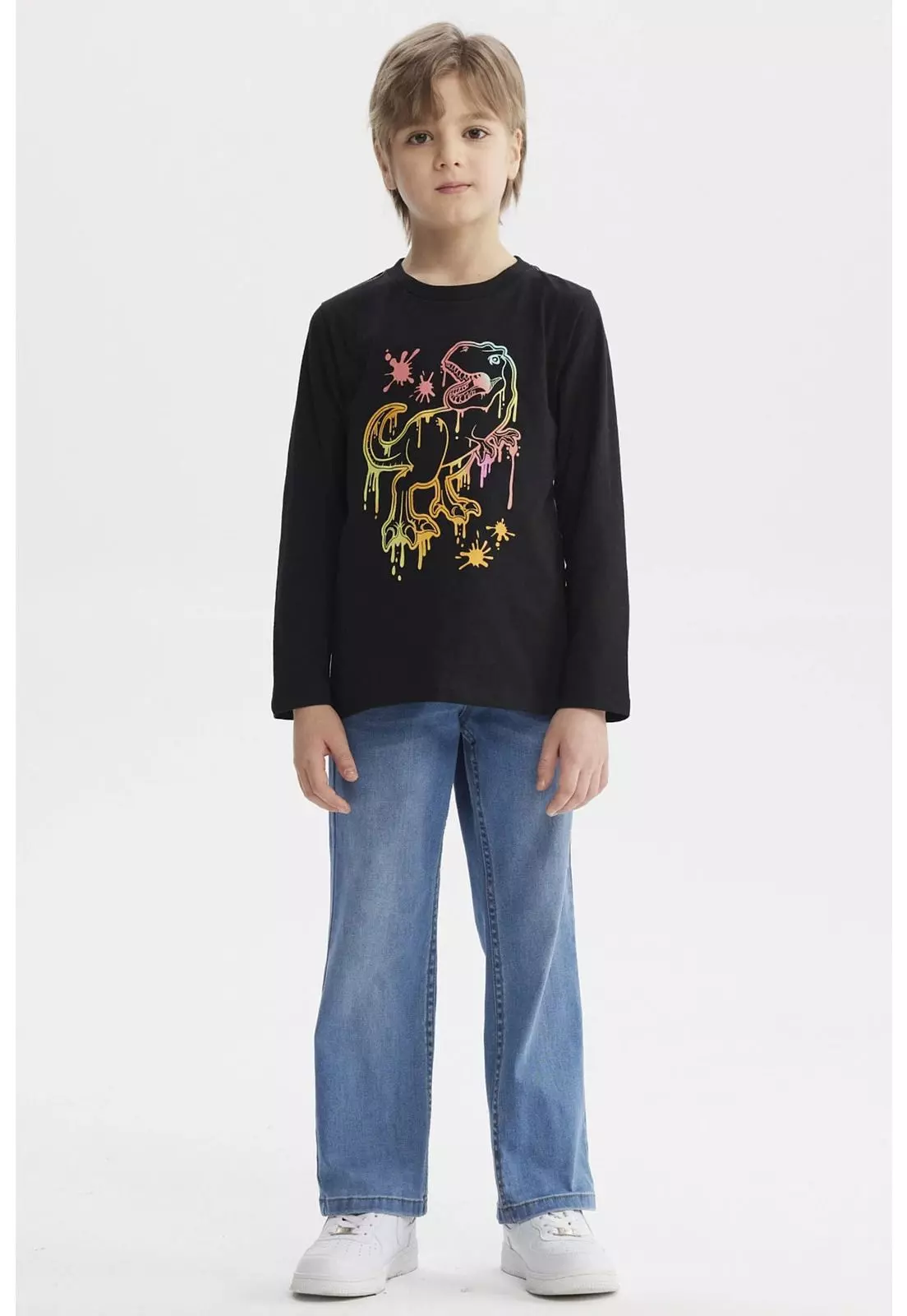 Polera Niño Bordados Negro-3