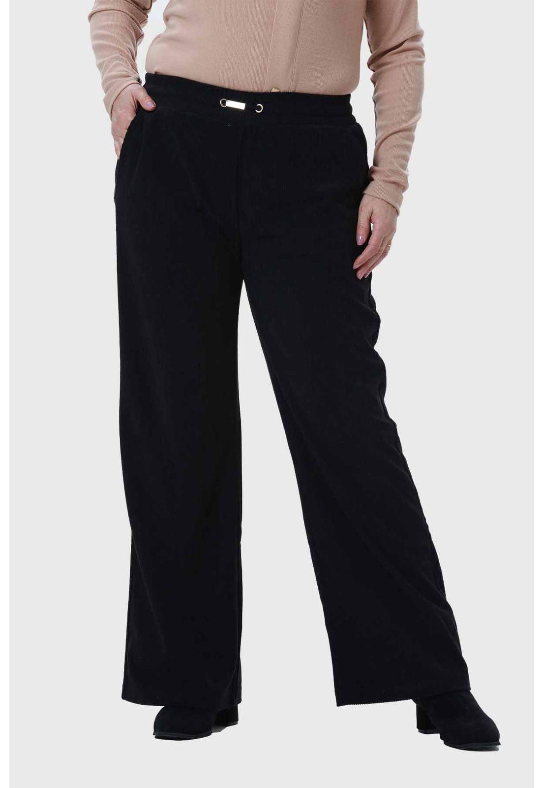 Pantalón Mujer Recto Negro - ll-0