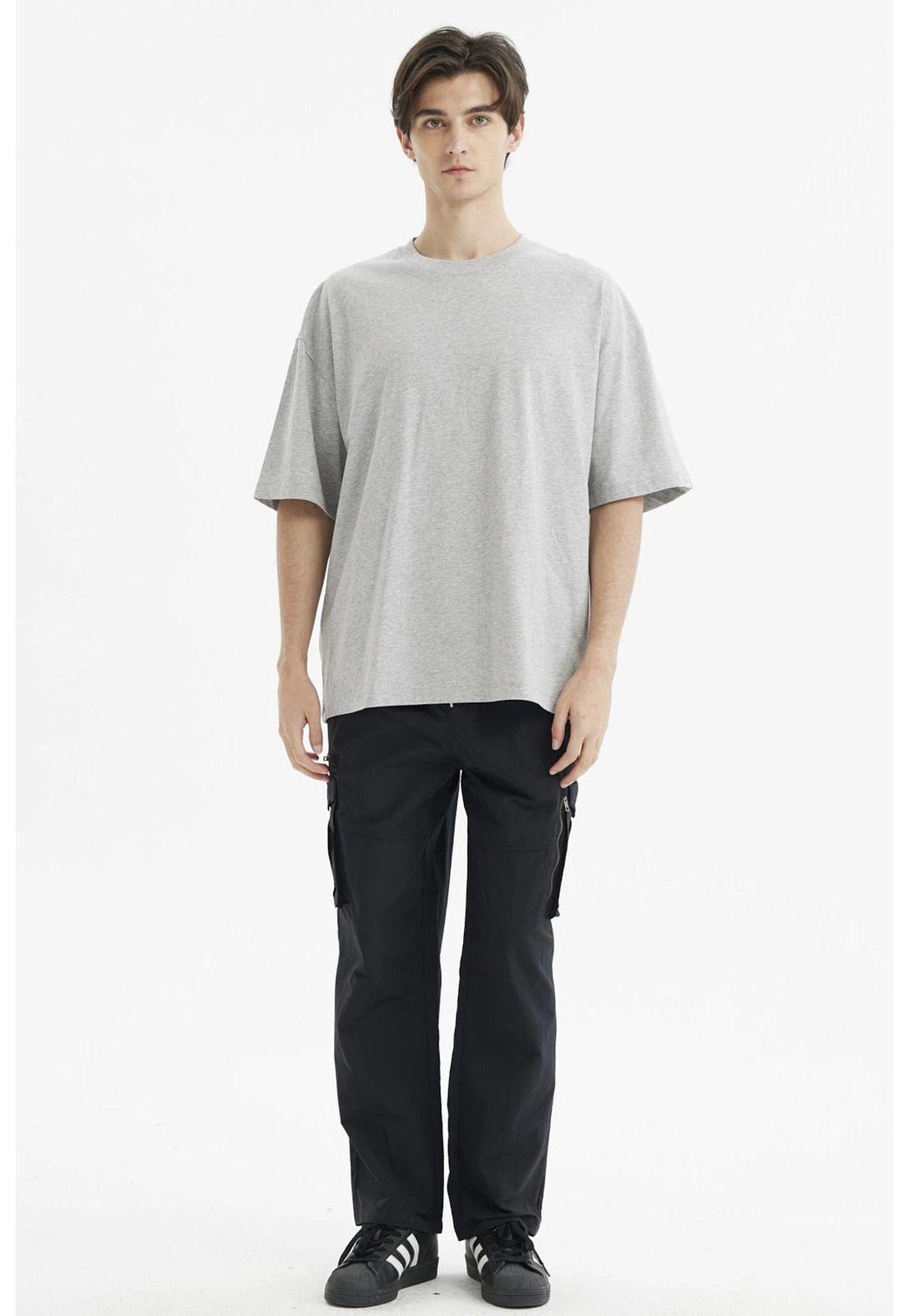 Polera Hombre Oversize Gris Melange-3