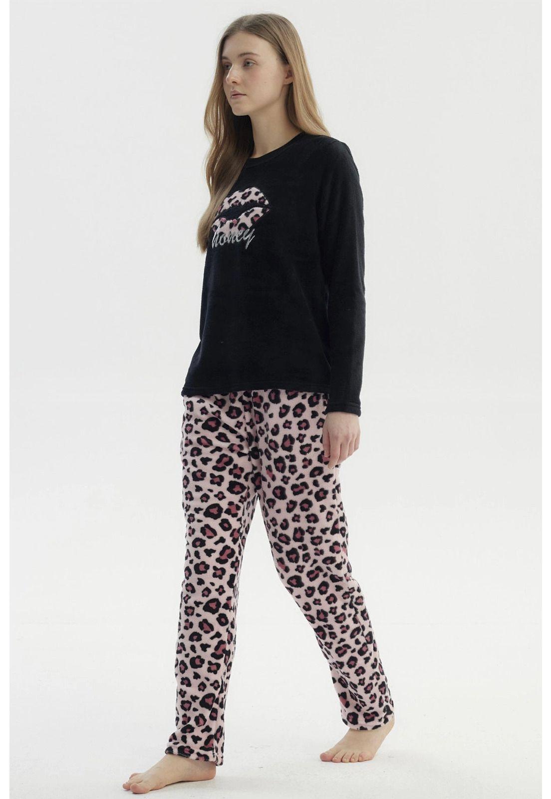 Pijama Mujer Pijama Polera Y Pantalón Negro-3