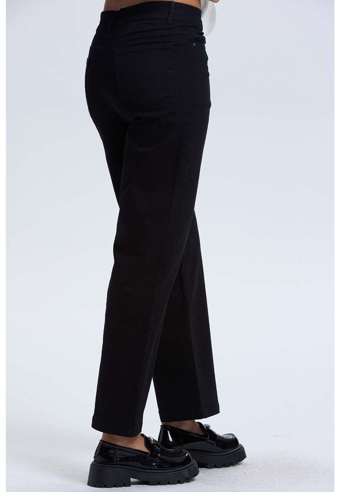 Pantalón Mujer Abotonado Negro-2