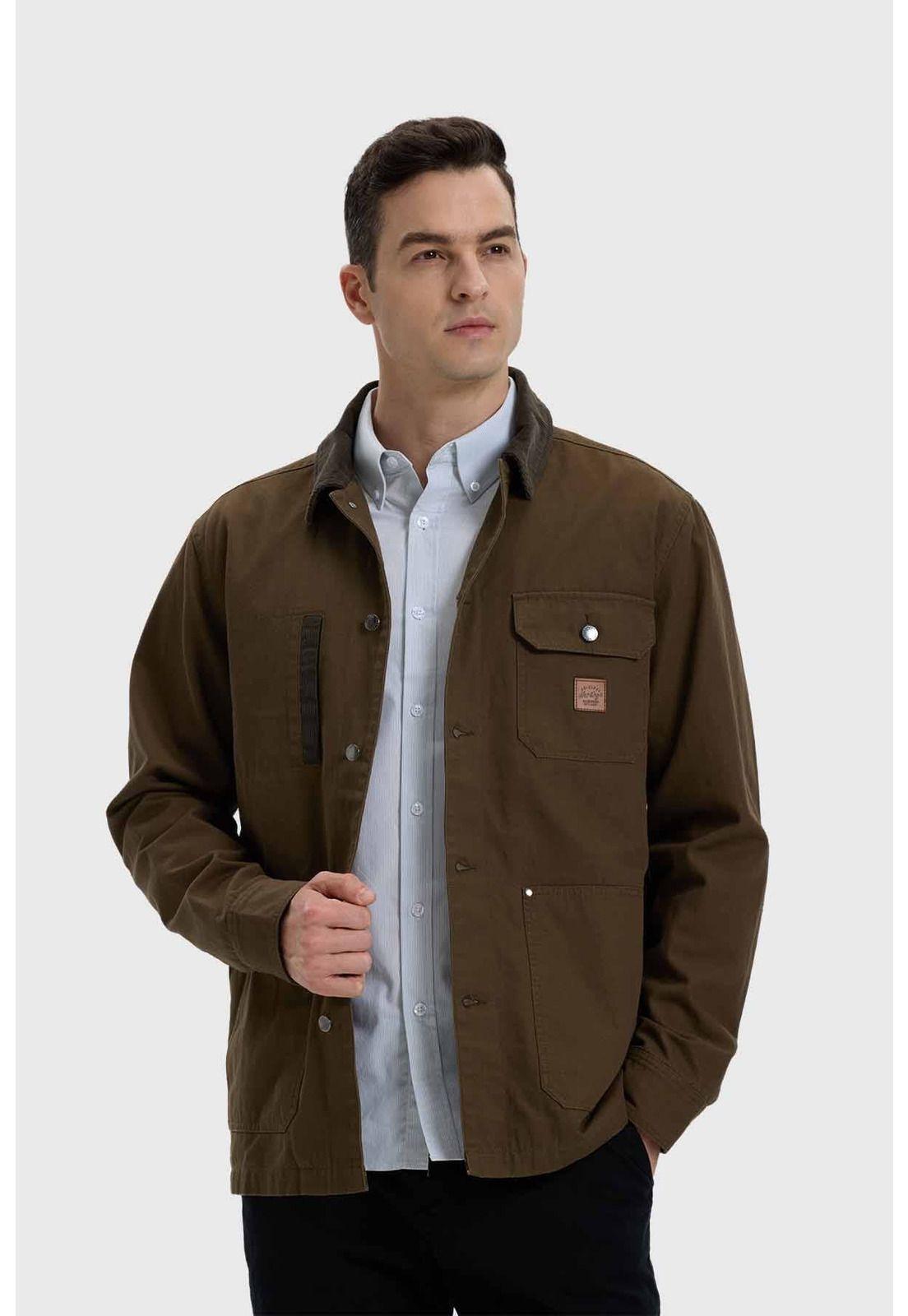 Chaqueta Hombre Con Cuello Verde-0
