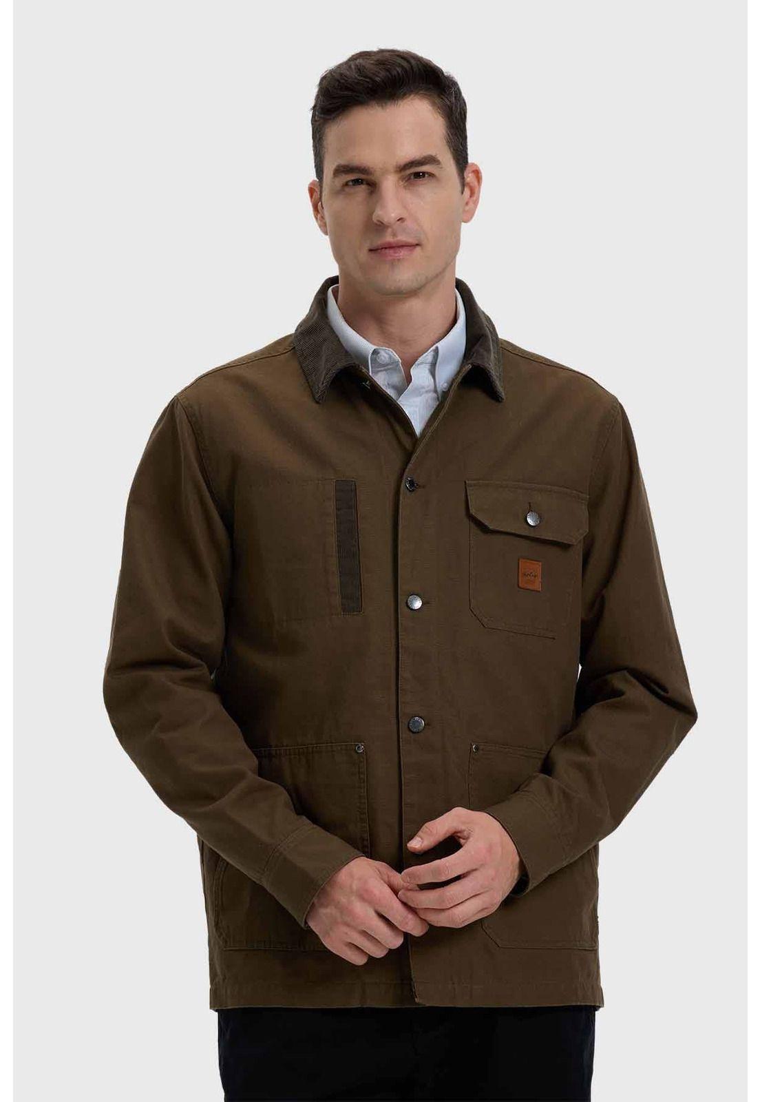Chaqueta Hombre Con Cuello Verde-1