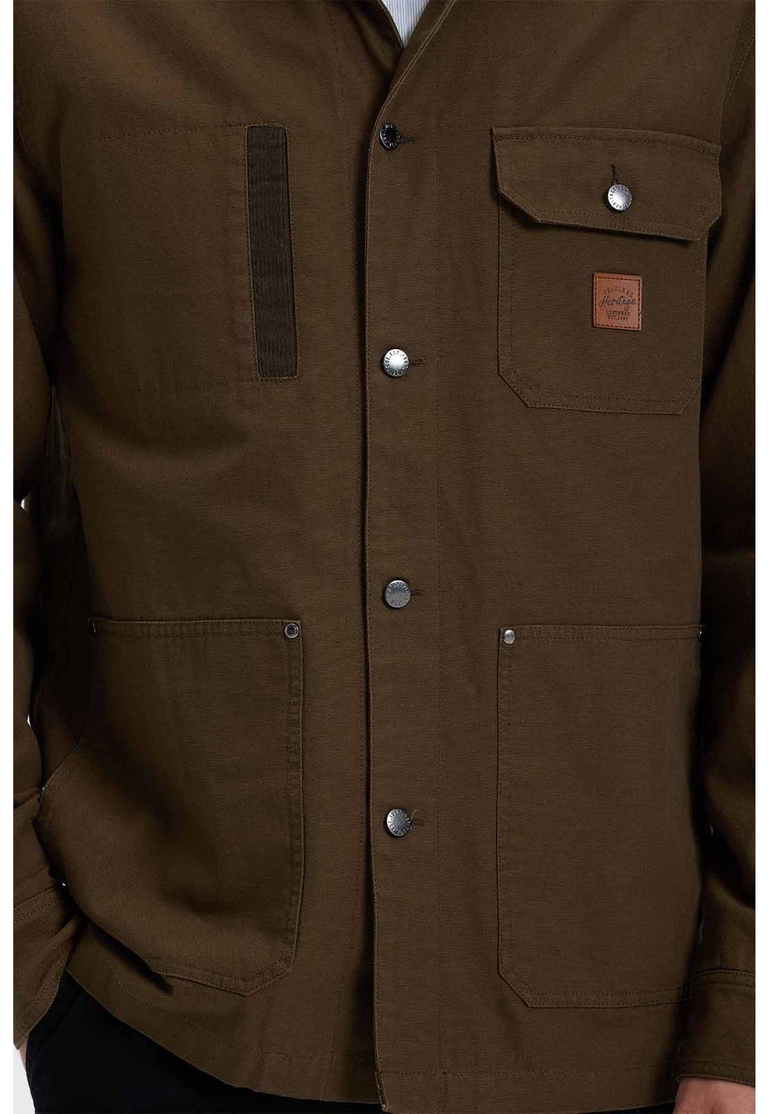 Chaqueta Hombre Con Cuello Verde-3