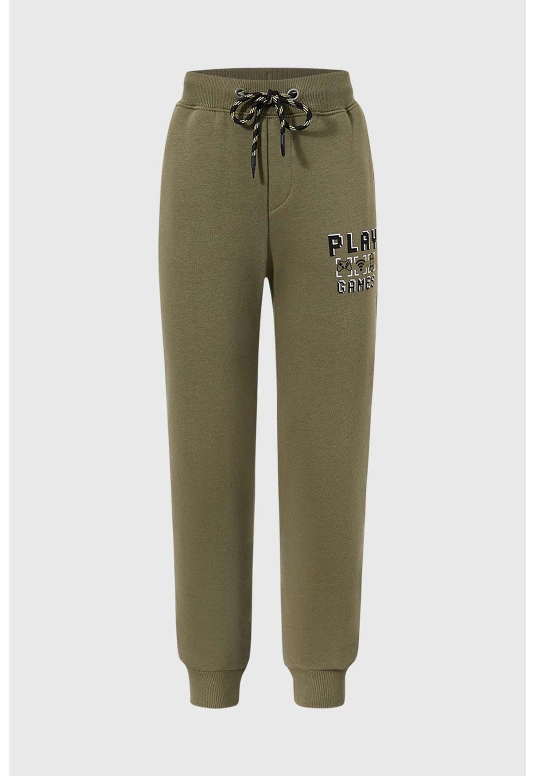 Pantalón Buzo Niño Jogger Print Verde - ll-0