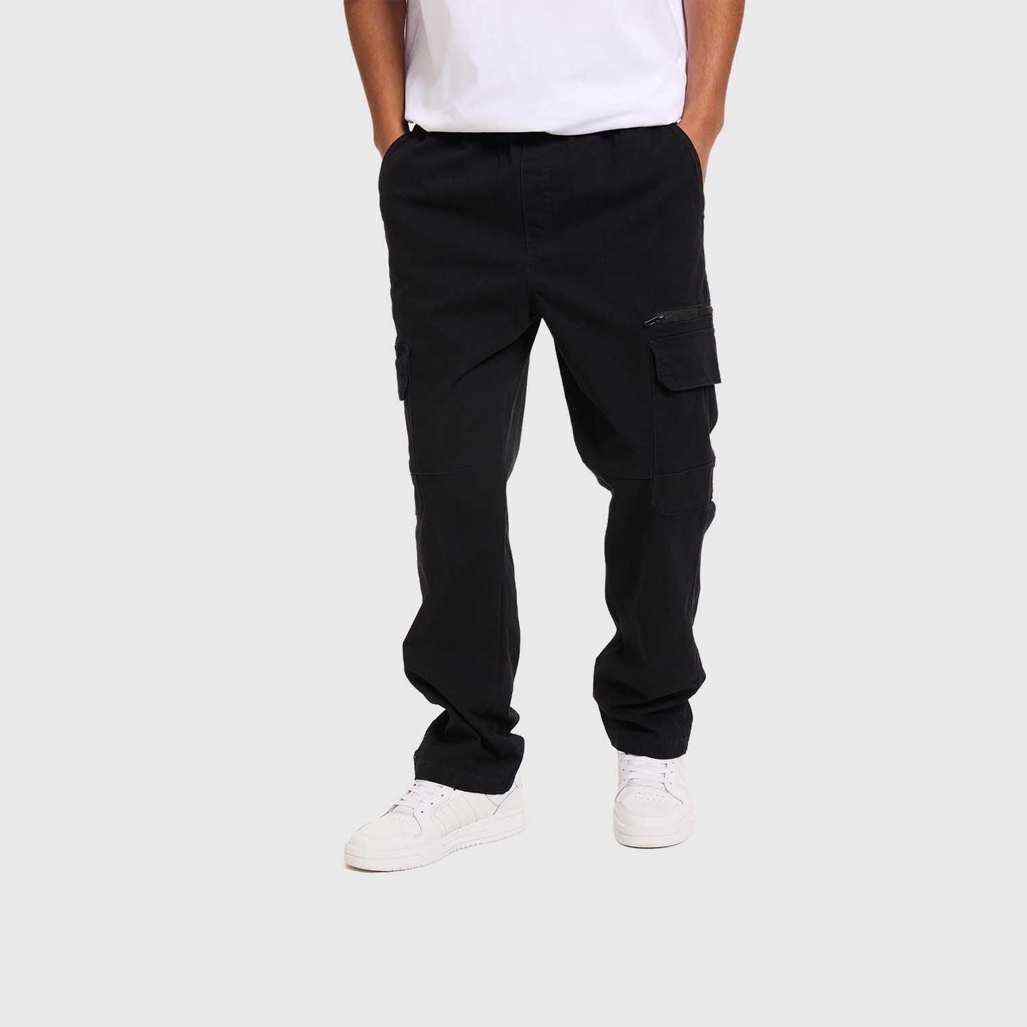 Pantalón Hombre Cargo Pretina Negro Fashion's Park-1