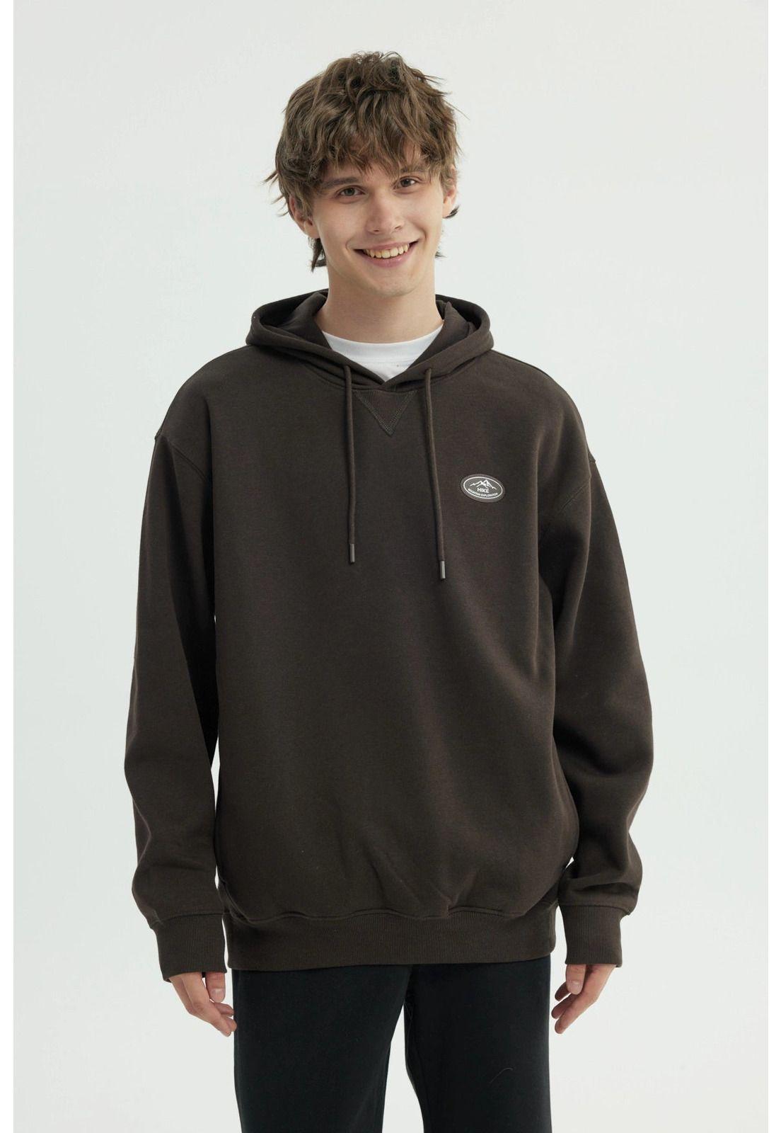 Polerón Hombre Oversize Marron-0