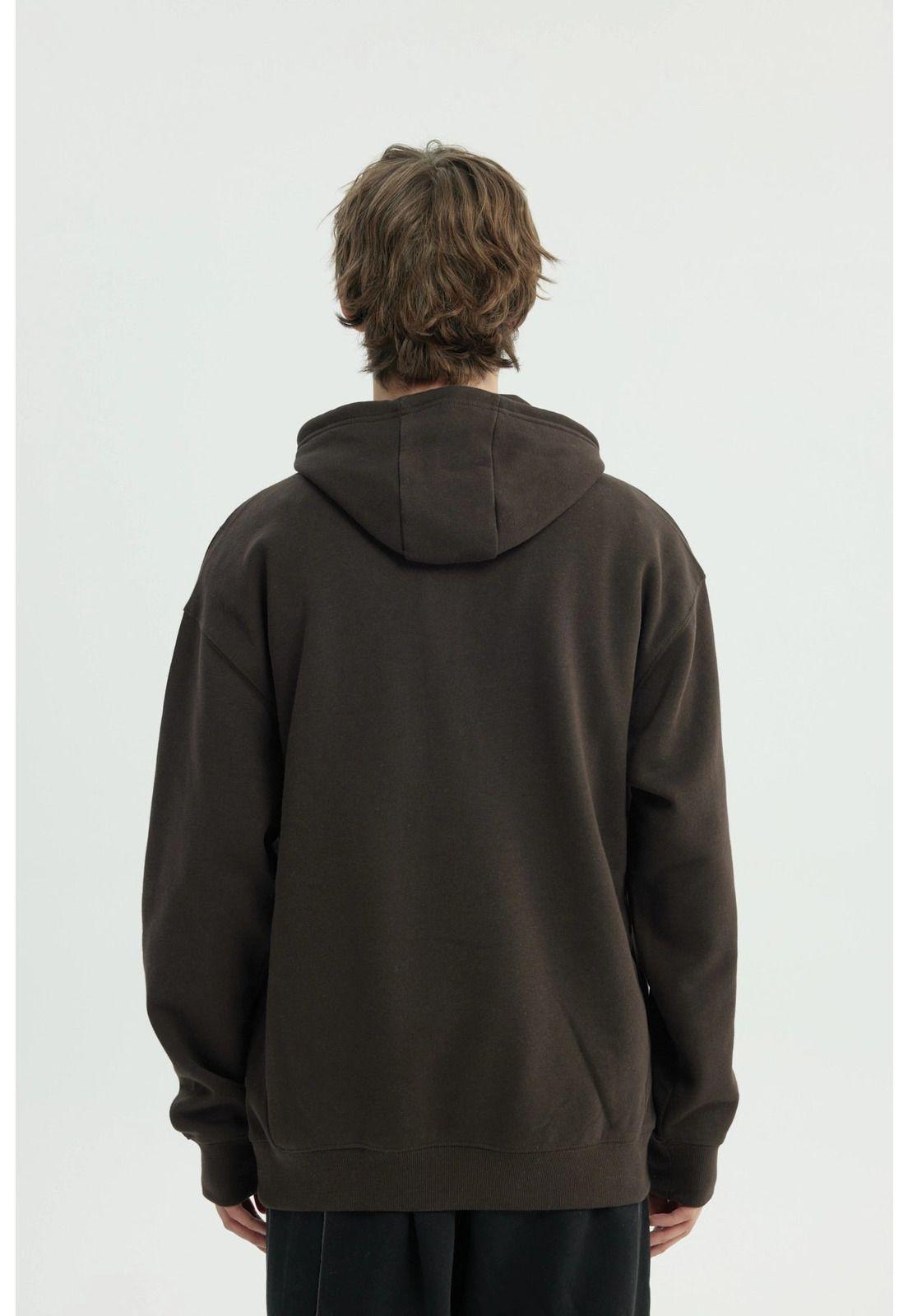Polerón Hombre Oversize Marron-2