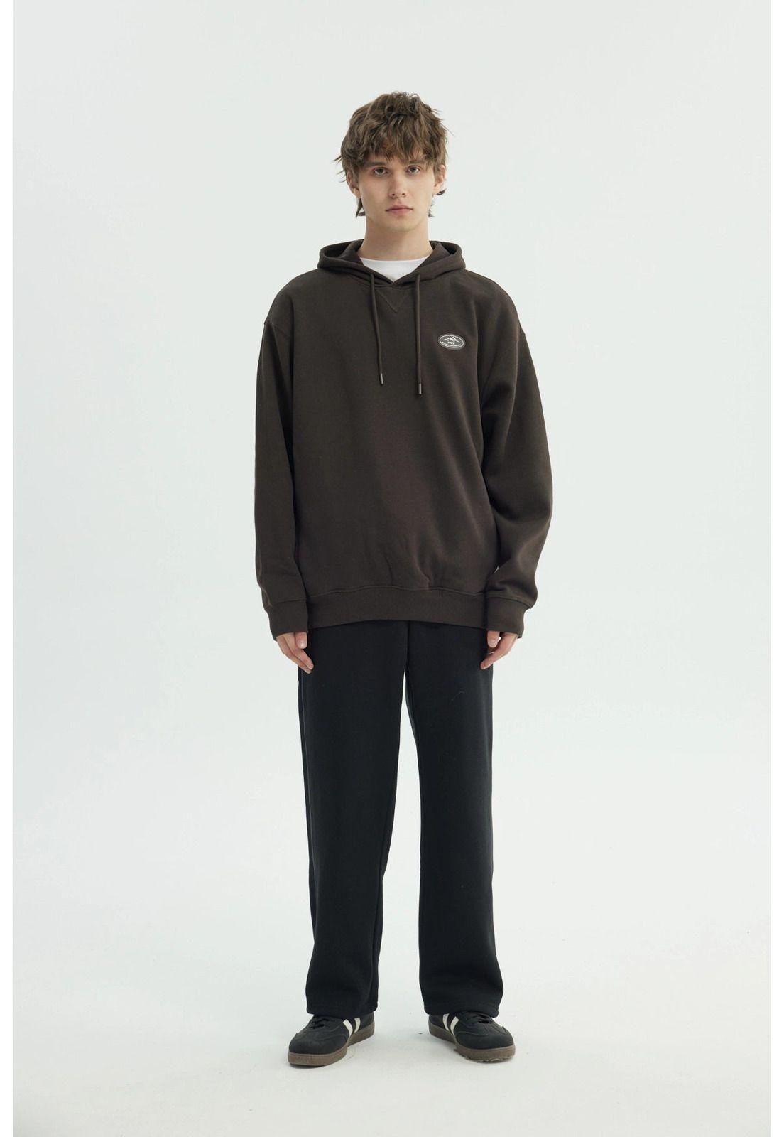 Polerón Hombre Oversize Marron-3
