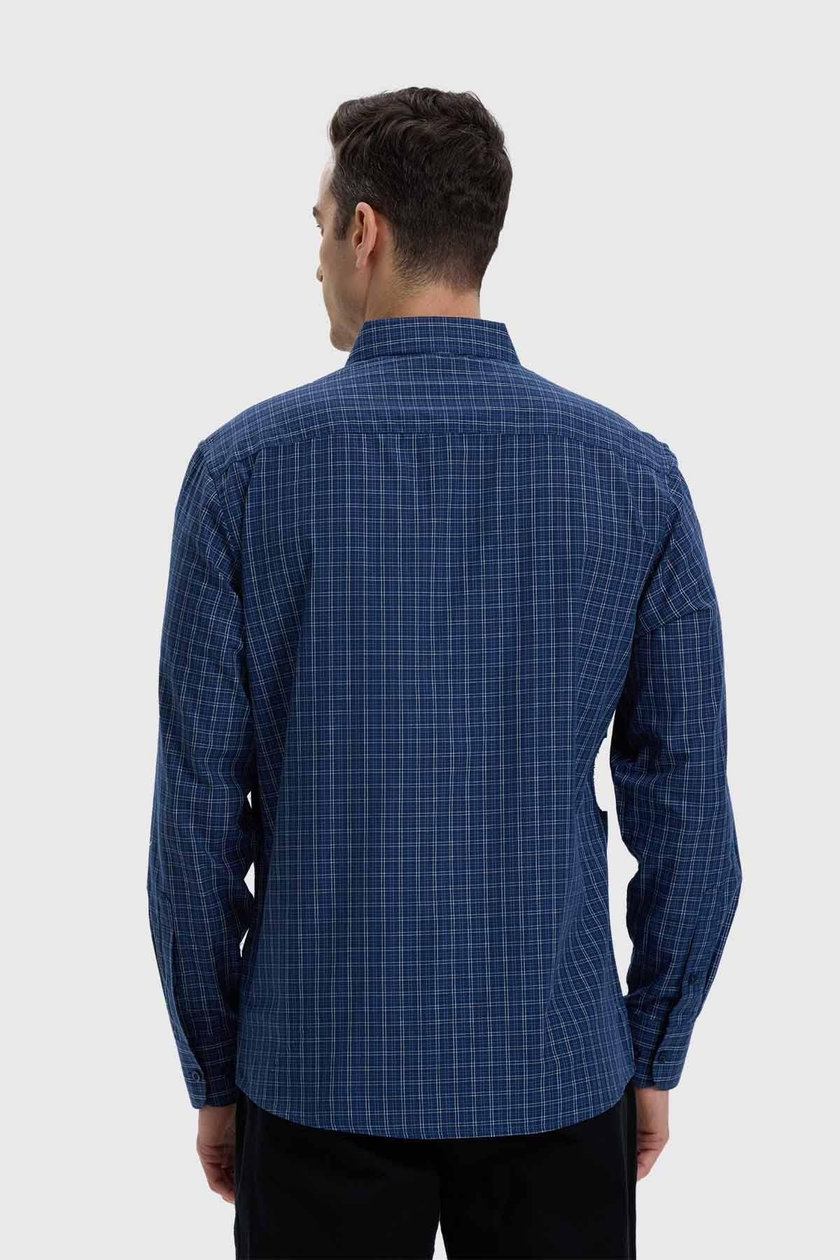 Camisa Hombre Fantasía Azul-2