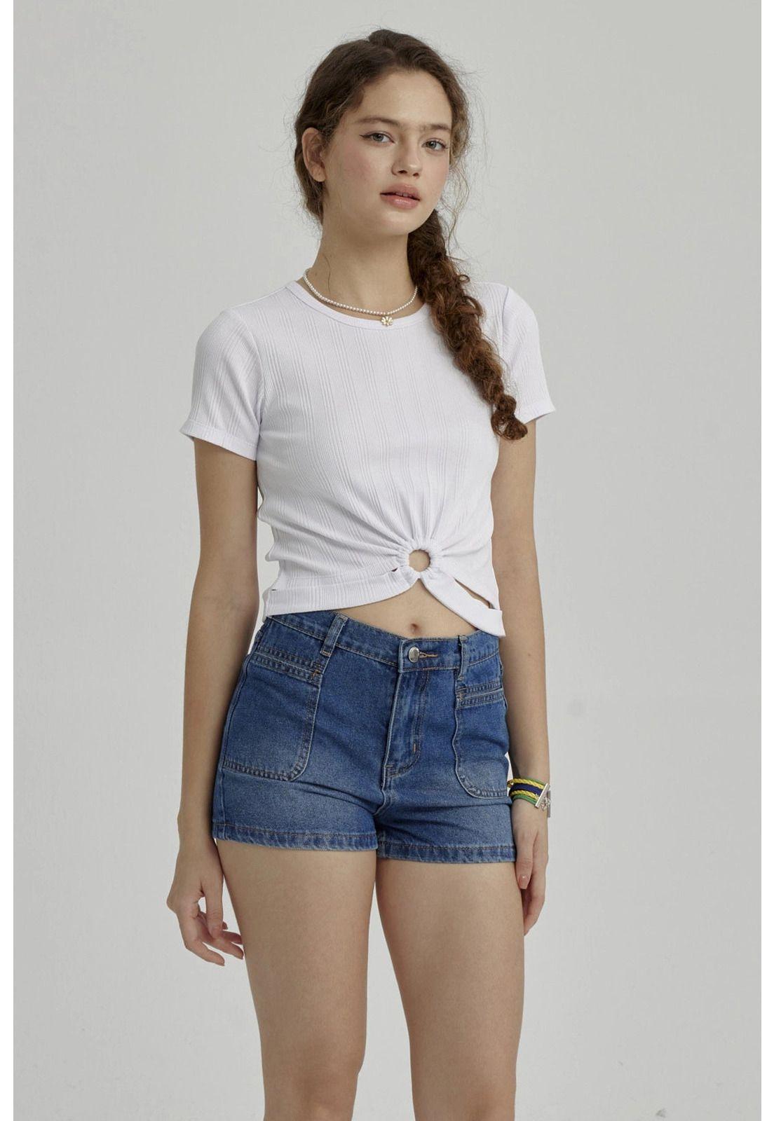 Polera Niña Con Argolla Blanco-0