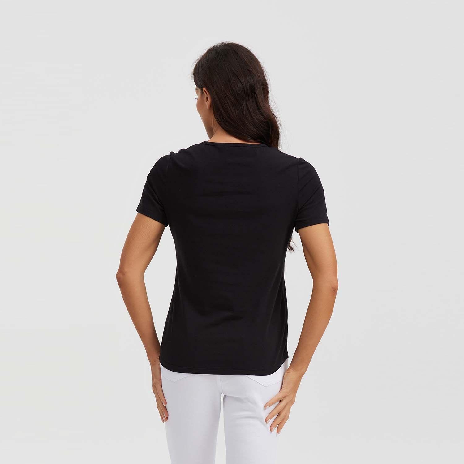 Polera Mujer Print Posicional Negro-2