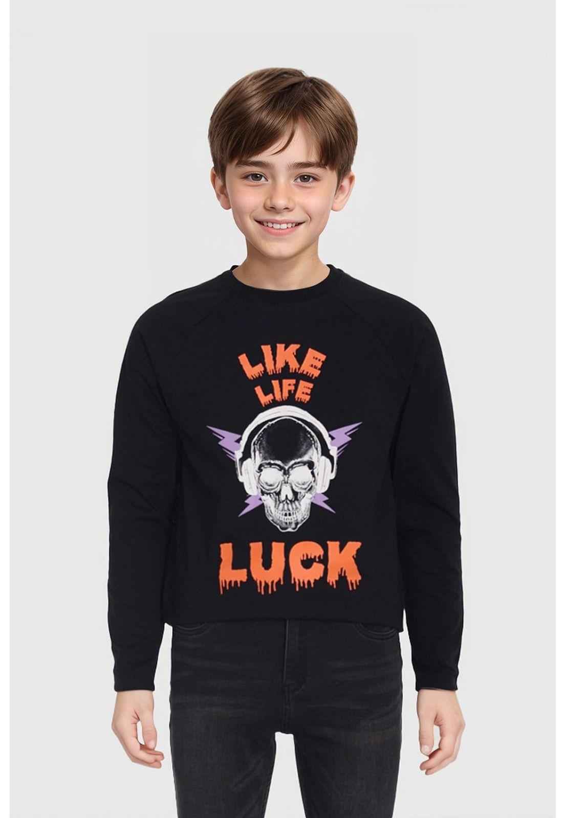 Polera Niño Print Negro - VIII-0