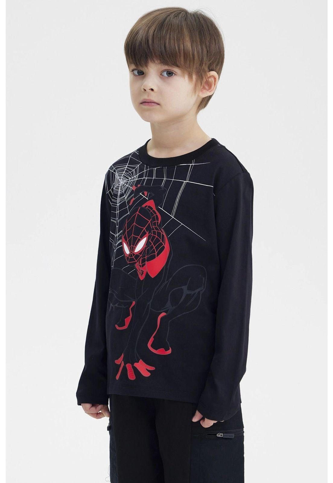Polera Niño Spiderman Negro-1
