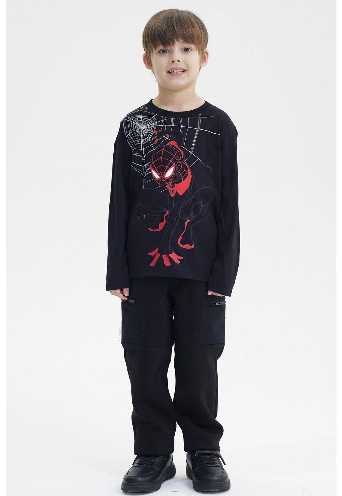 Polera Niño Spiderman Negro-3