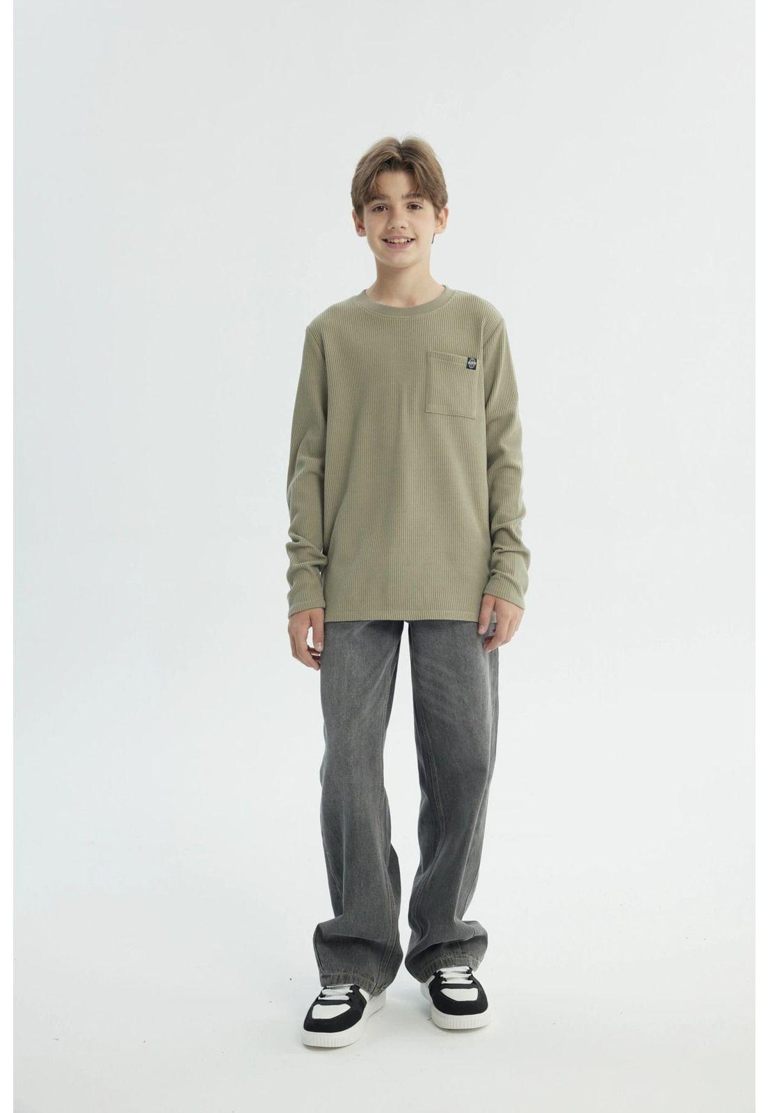 Polera Niño Regular Verde Militar - lll-3
