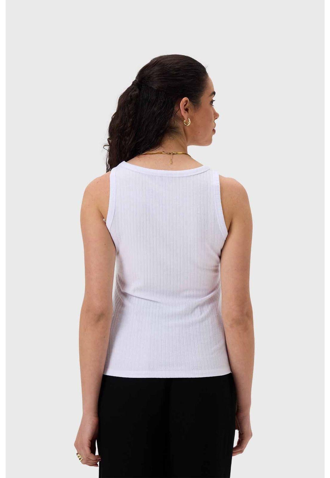 Polera Mujer Aplicación Ojetillo Blanco-2
