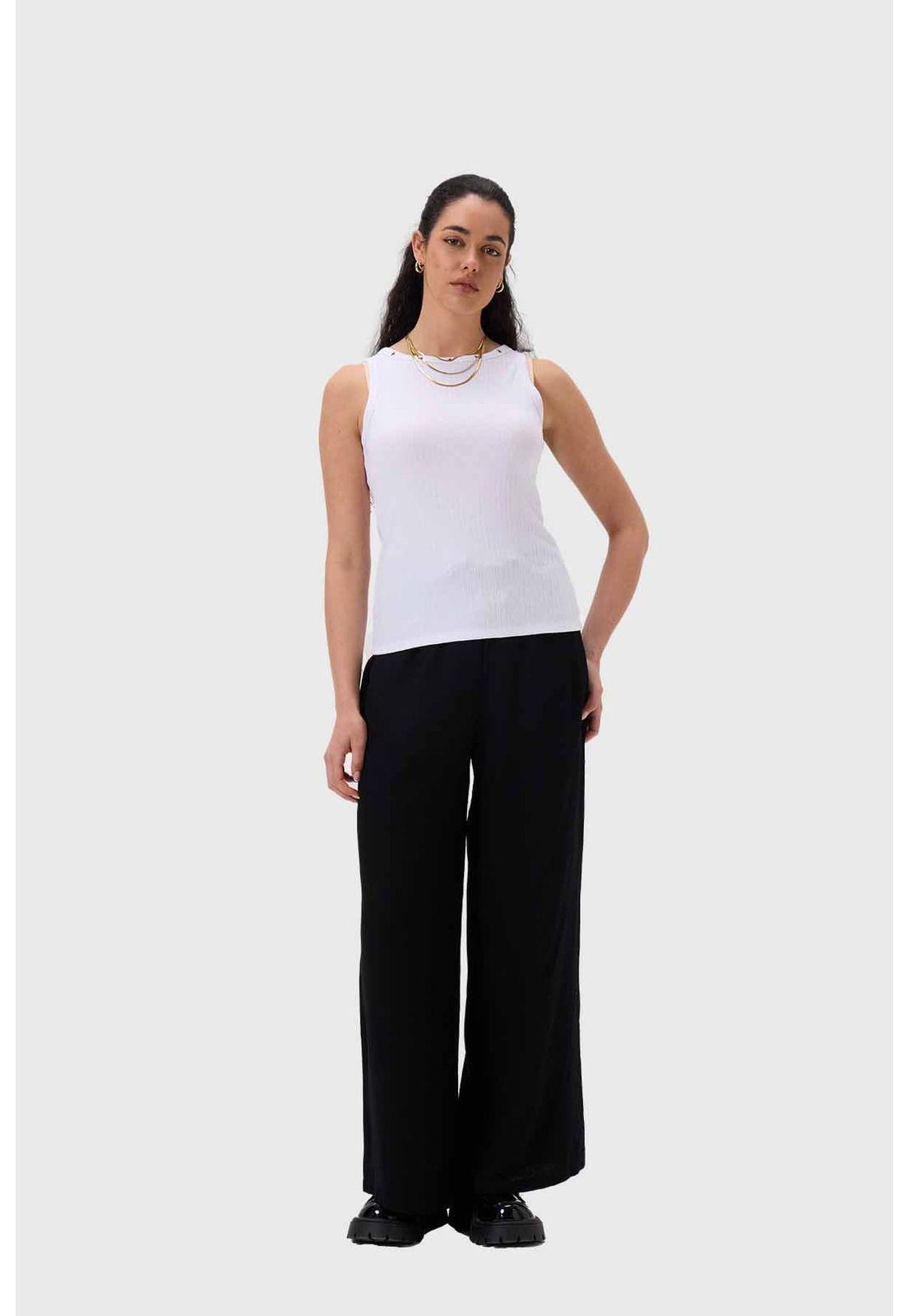 Polera Mujer Aplicación Ojetillo Blanco-3