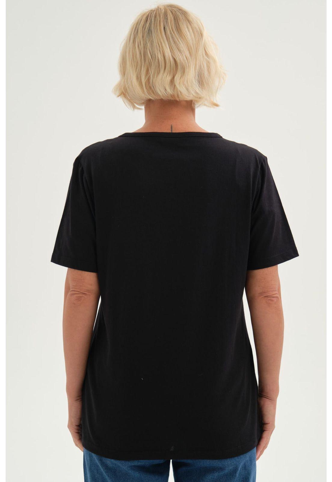 Polera Mujer Detalle Hombro Negro - ll-2