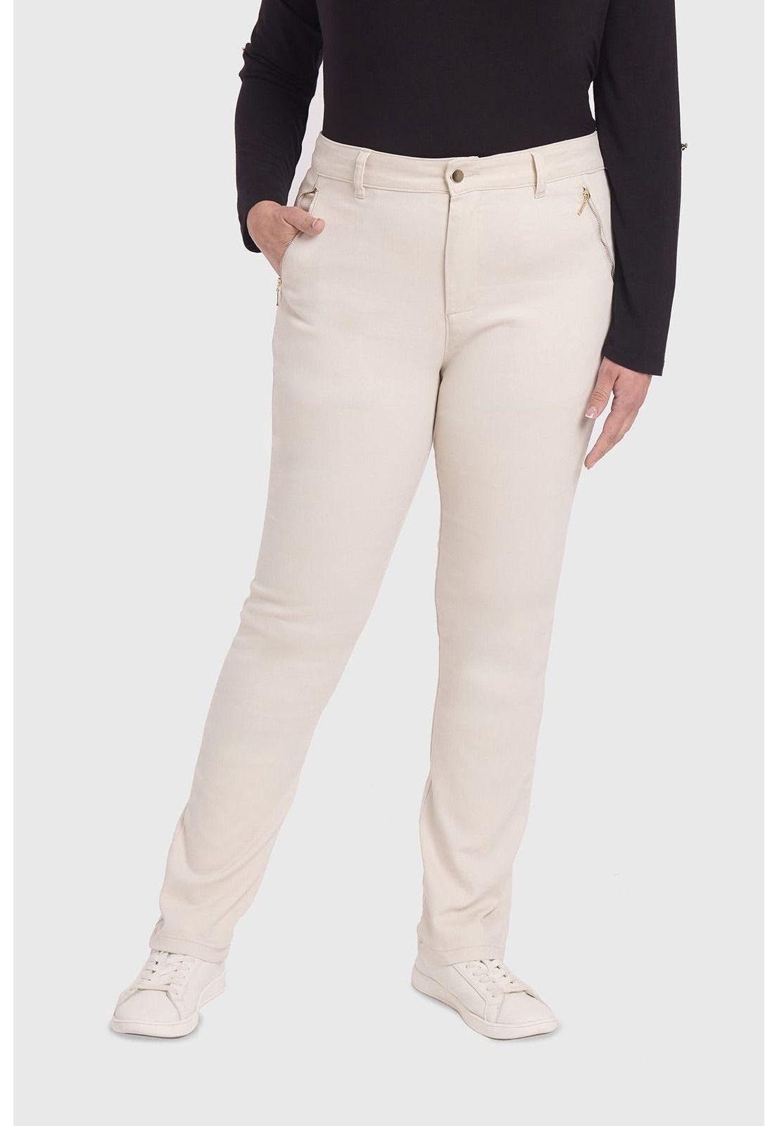 Pantalón Mujer Con Bolsillos Arena-0