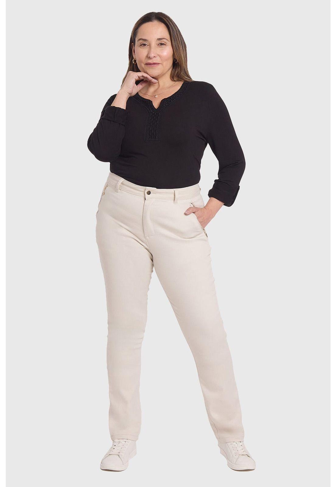 Pantalón Mujer Con Bolsillos Arena-2