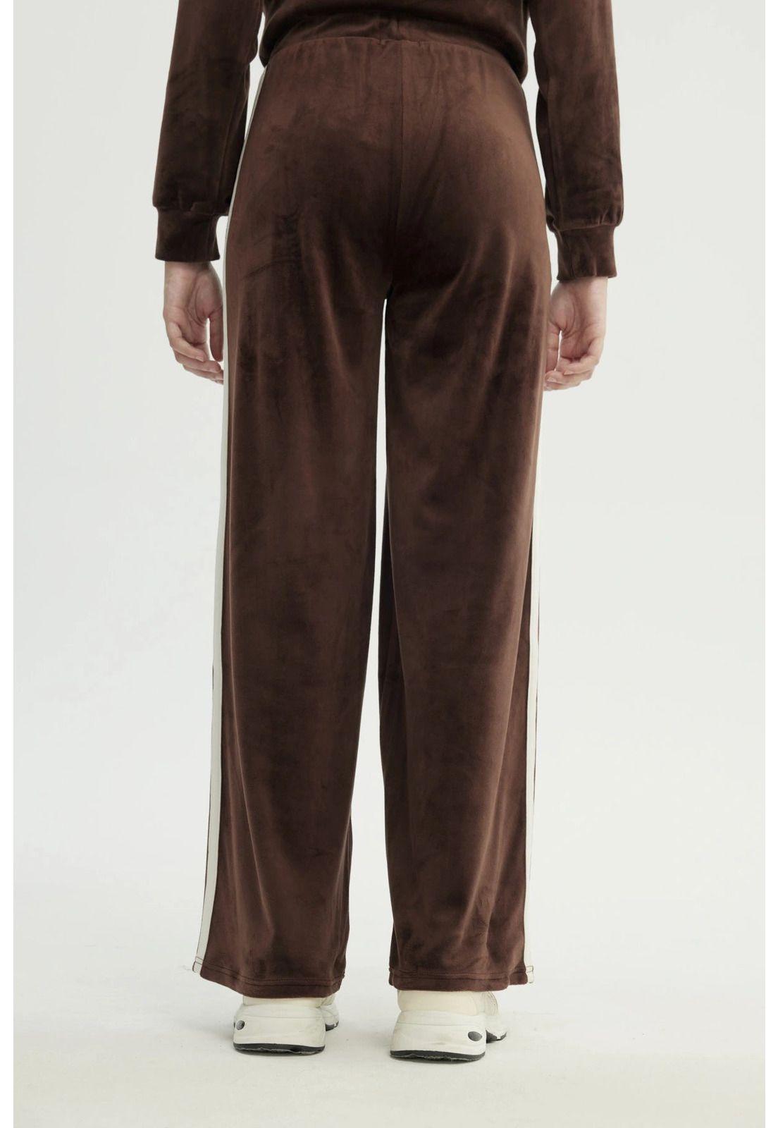 Pantalón Buzo Mujer Wide Leg Café - lV-2