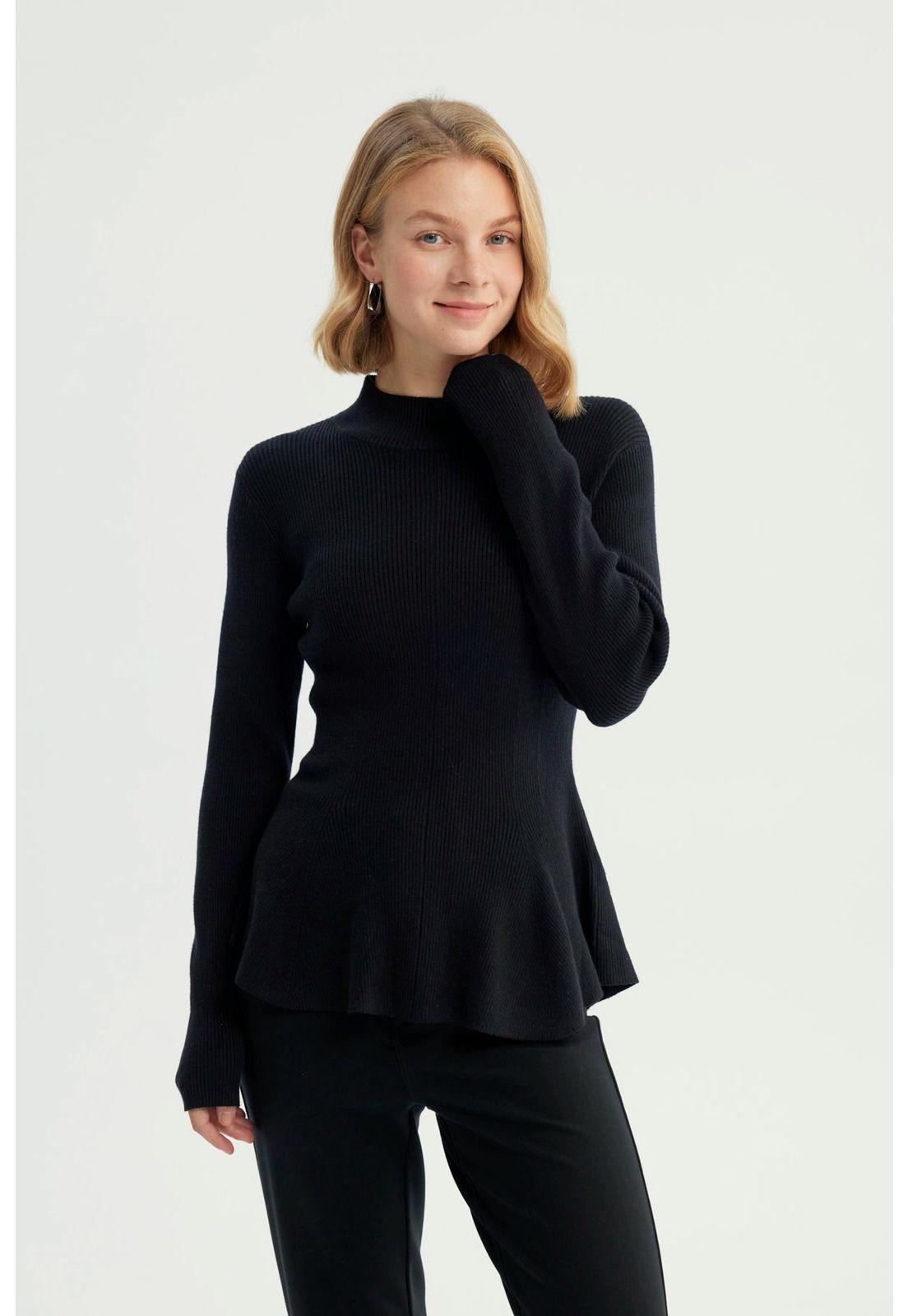 Sweater Mujer Slim Negro - Vll-0