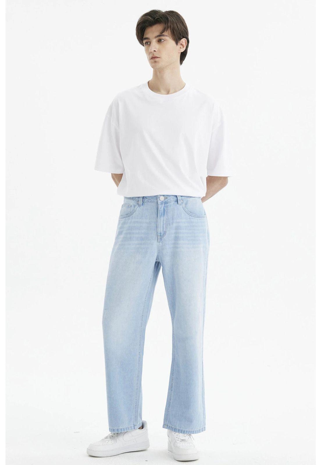 Jeans Hombre Calce Recto Pinza Azul Claro-3