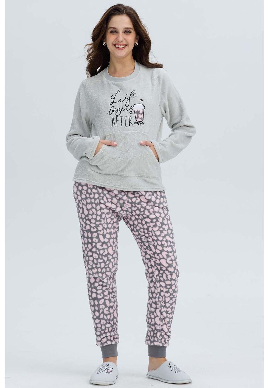 Pijama Mujer Polar Gris - lll-1