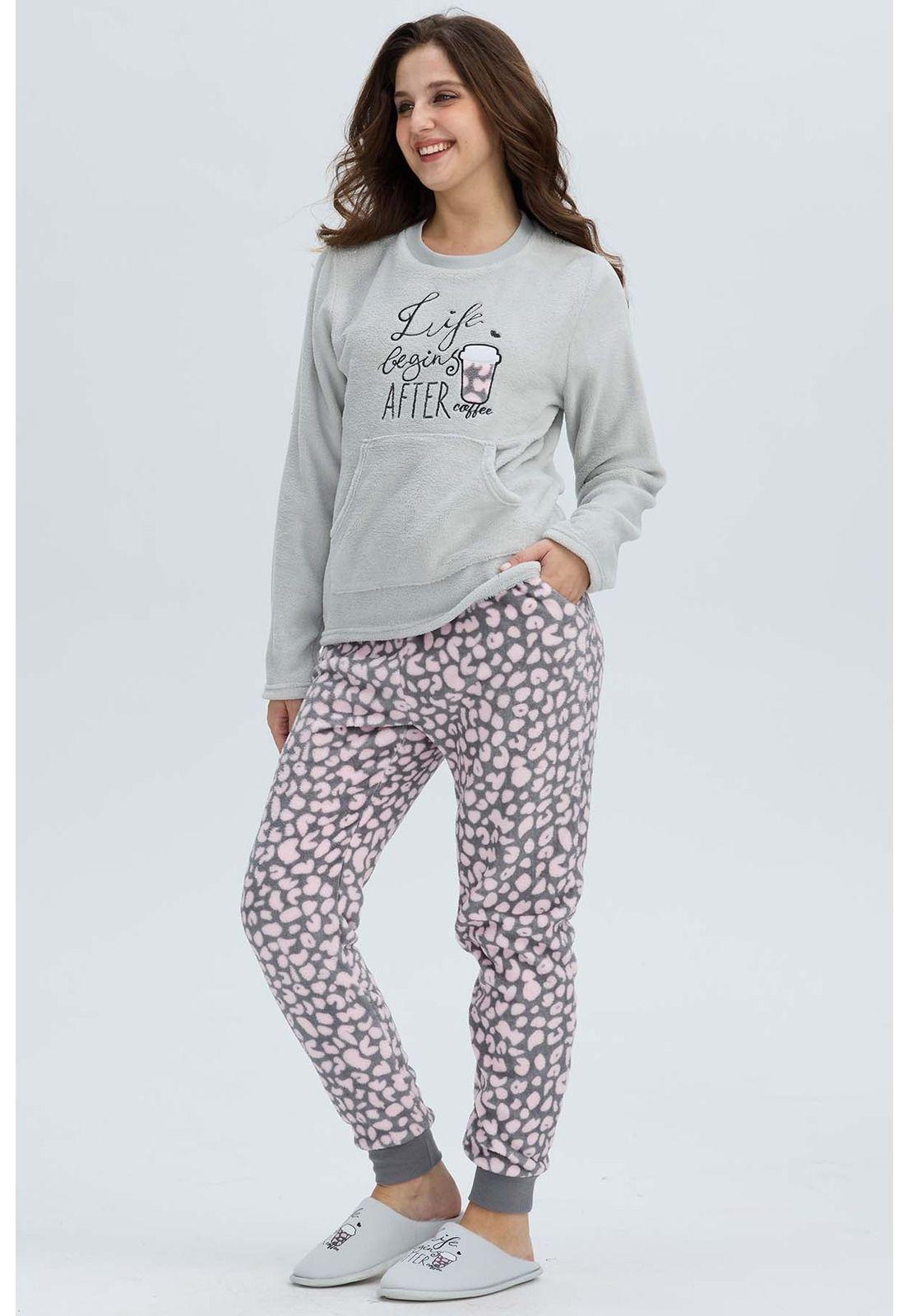 Pijama Mujer Polar Gris - lll-3