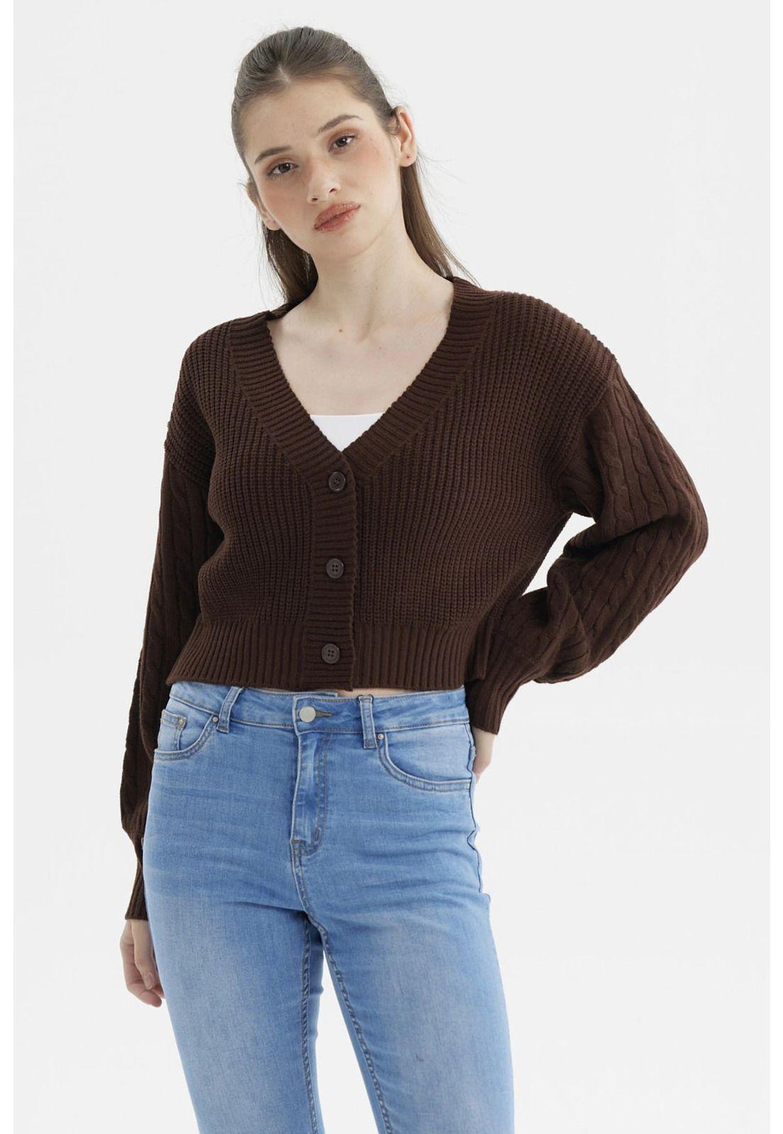 Sweater Mujer Juvenil Café Oscuro-0