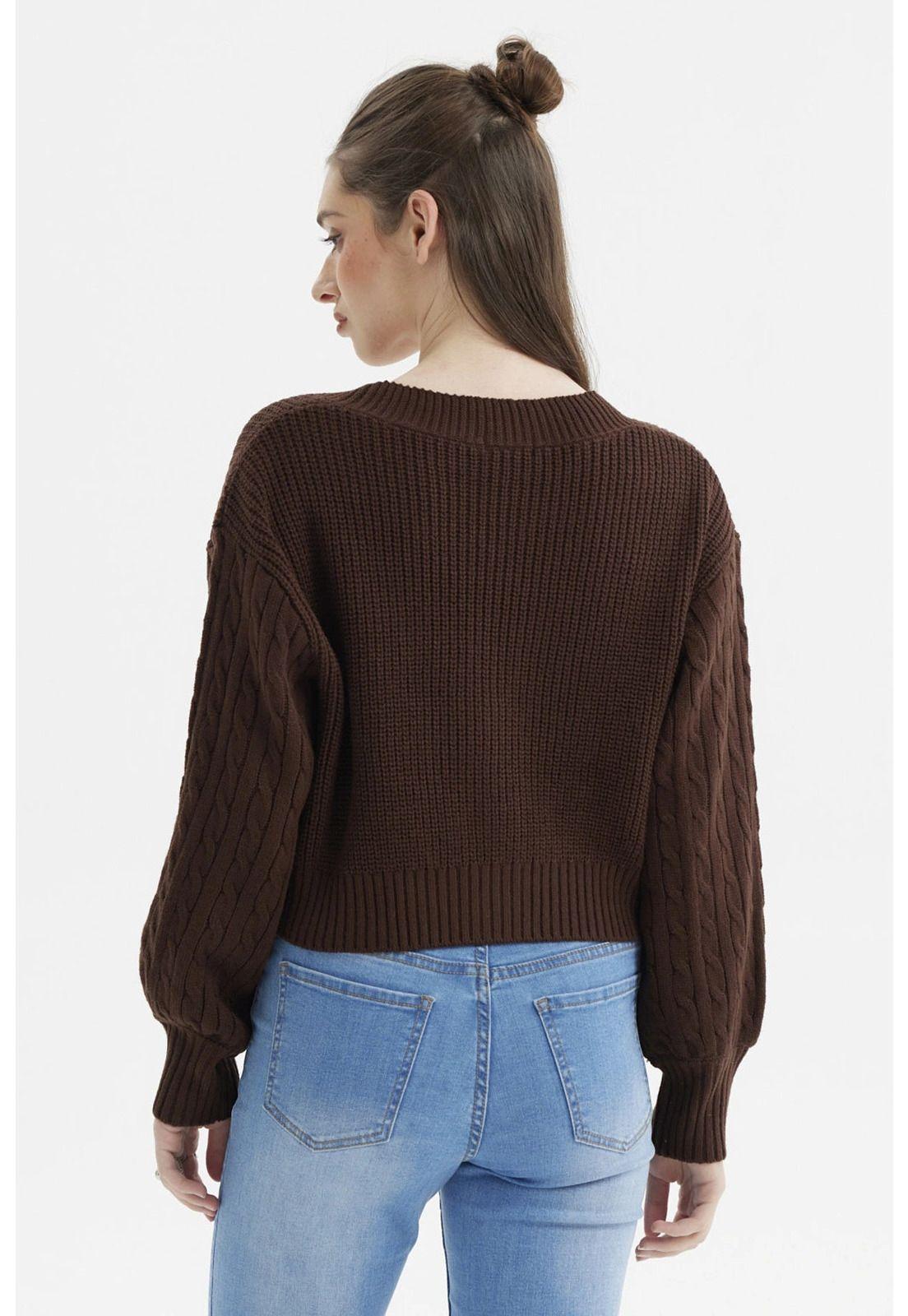 Sweater Mujer Juvenil Café Oscuro-2