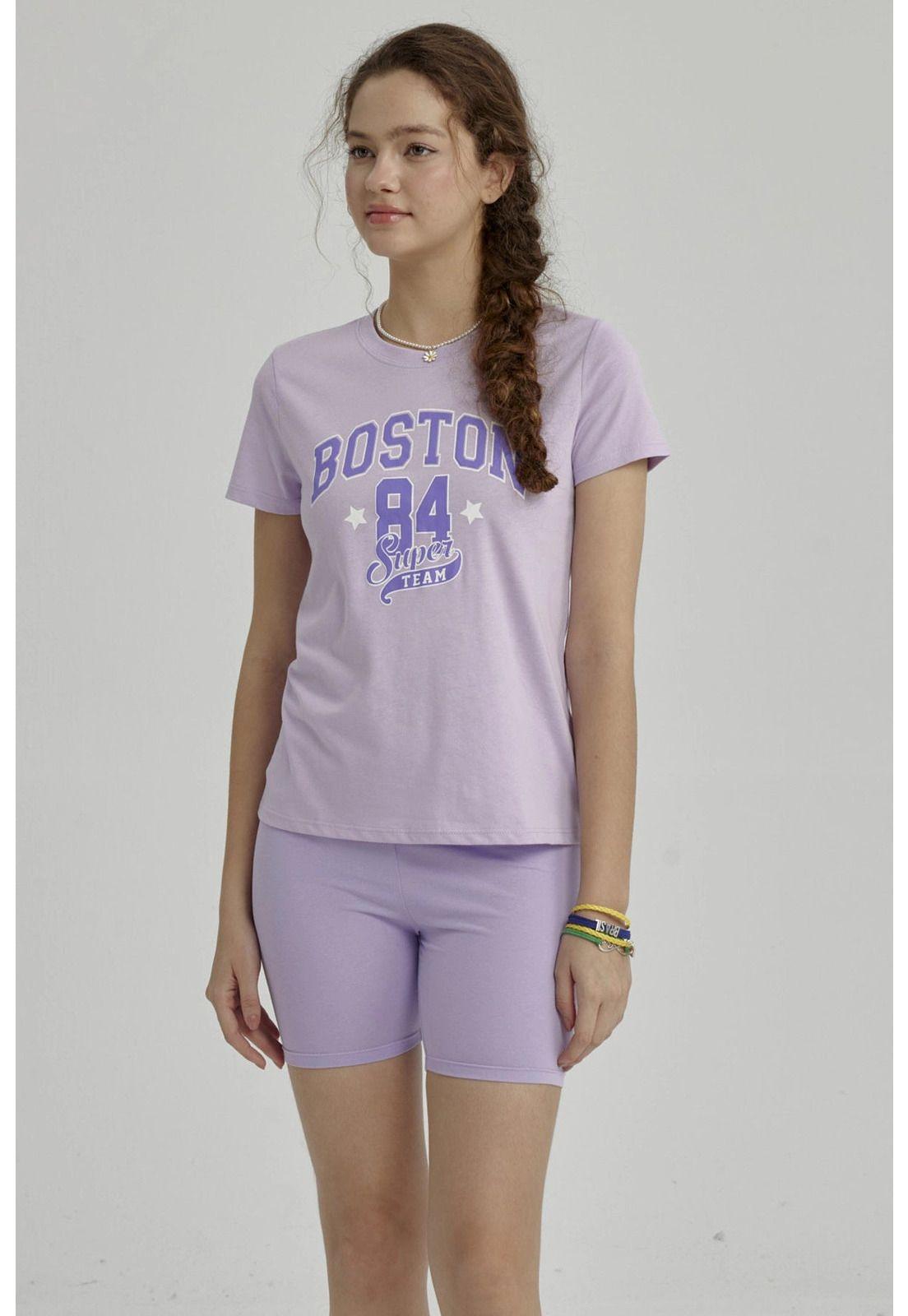 Polera Niña Básica Estampada Lila- ll-1