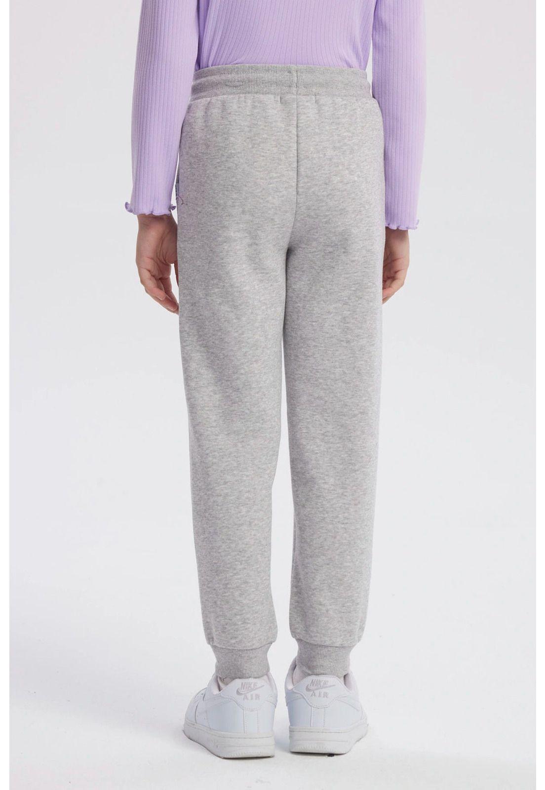 Pantalón Buzo Niña Jogger Gris Melange-2