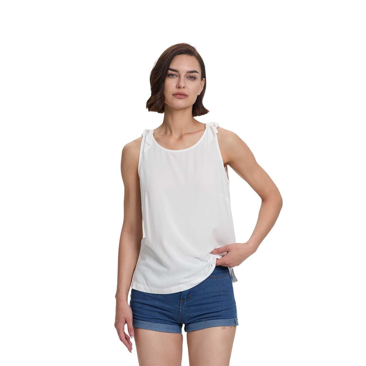 Blusa Mujer Aplicación Nudo Pabilo Crudo Fashion's Park-0