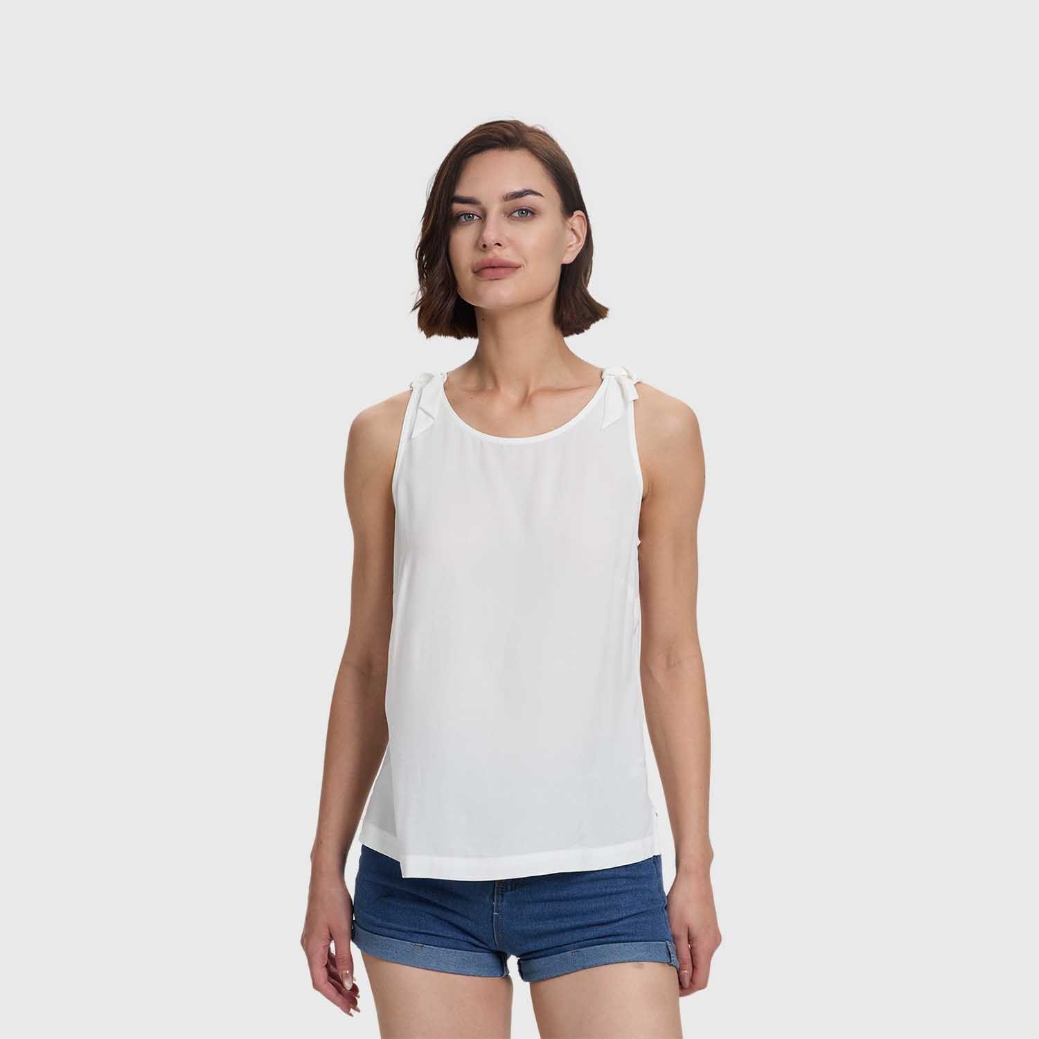 Blusa Mujer Aplicación Nudo Pabilo Crudo Fashion's Park-1