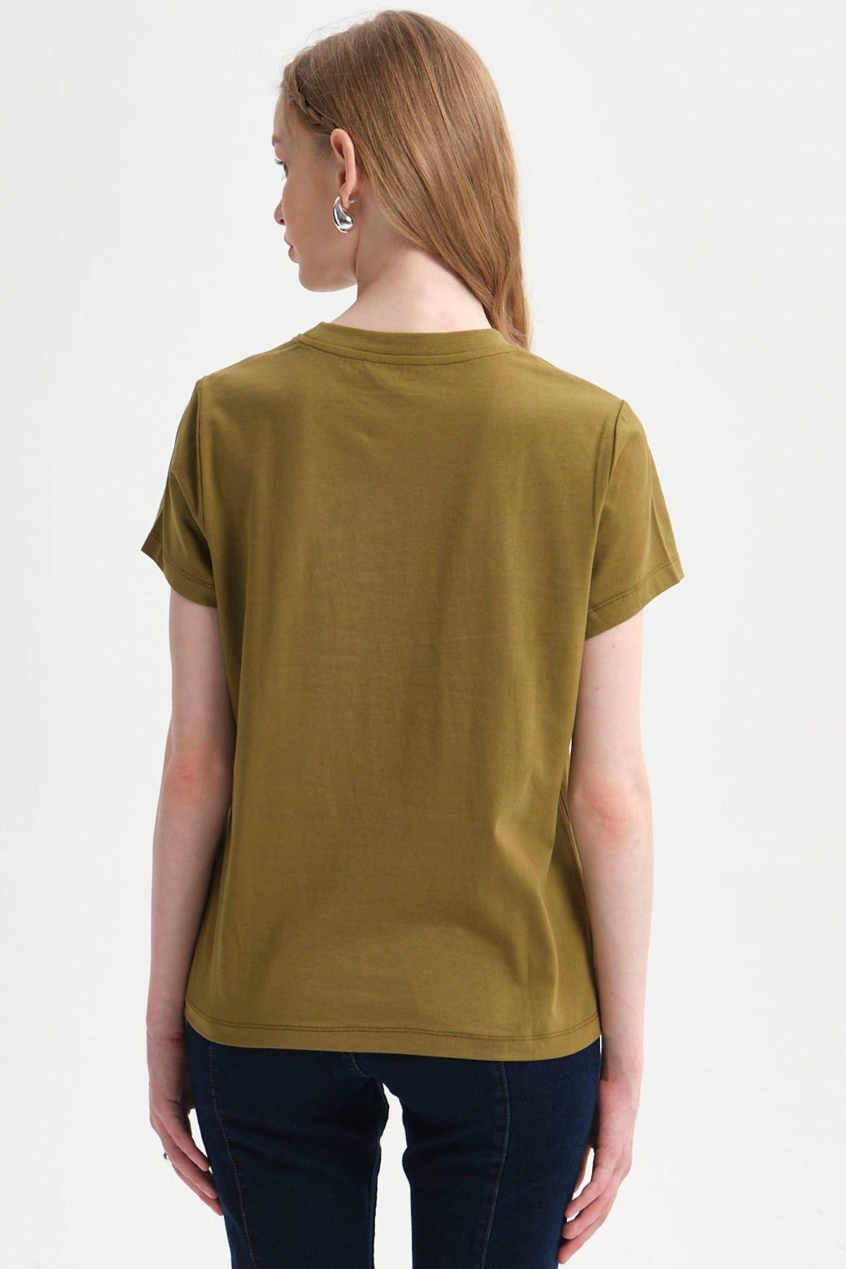 Polera Mujer Lisa Verde Olivo-2