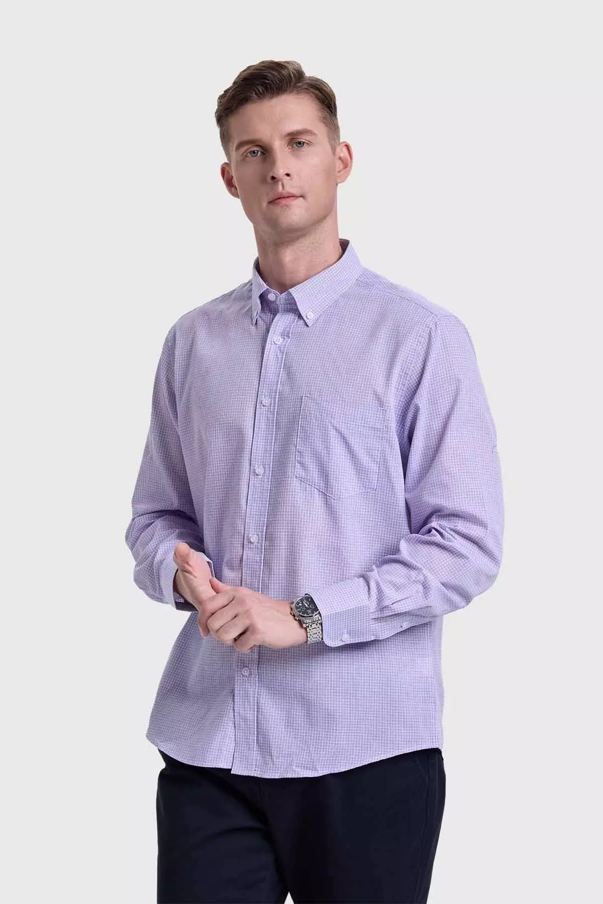 Camisa Hombre Fantasía Lila-1
