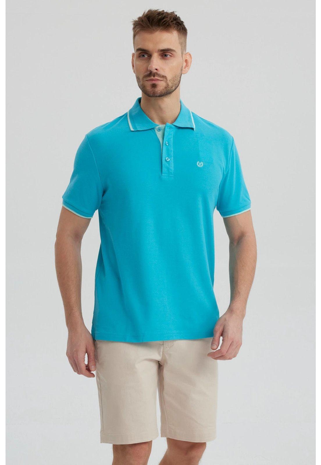 Polera Hombre Piqué Básica Lisa Calipso - ll-0