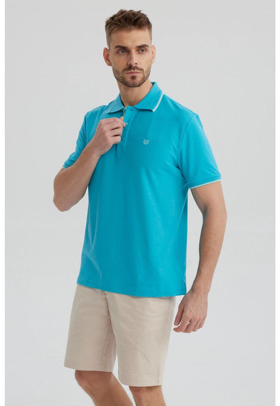 Polera Hombre Piqué Básica Lisa Calipso - ll-1