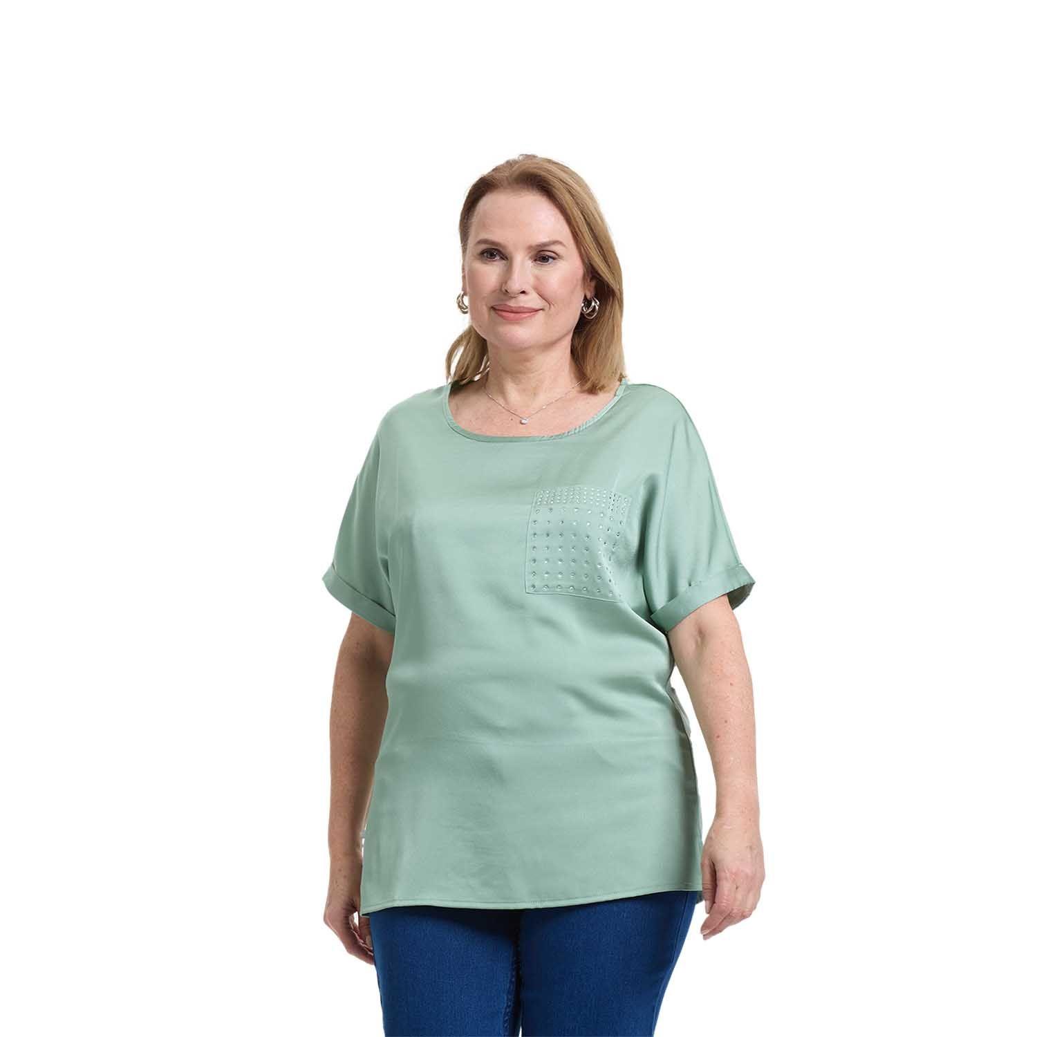 Polera Mujer Con Bolsillo Verde Fashion's Park-0