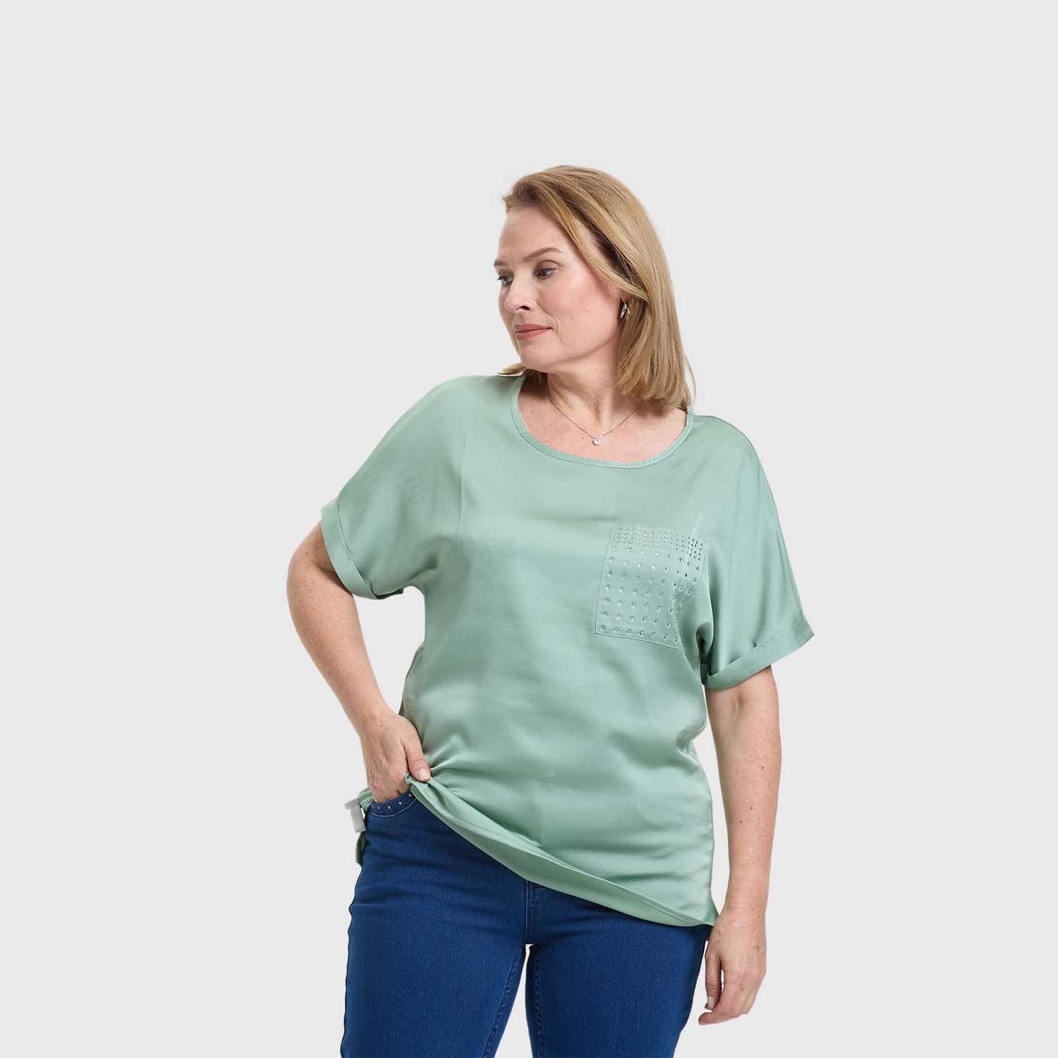 Polera Mujer Con Bolsillo Verde Fashion's Park-1