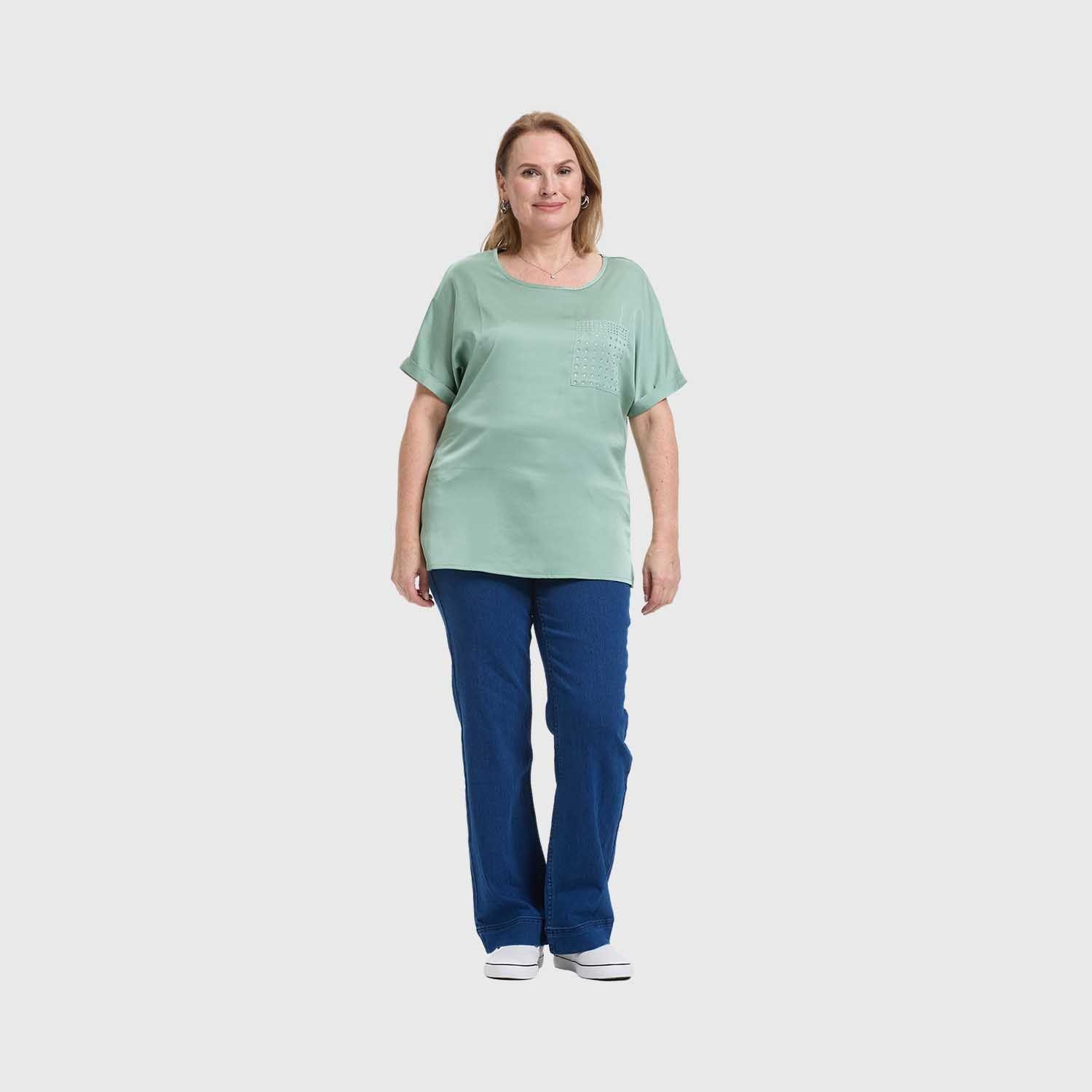 Polera Mujer Con Bolsillo Verde Fashion's Park-3