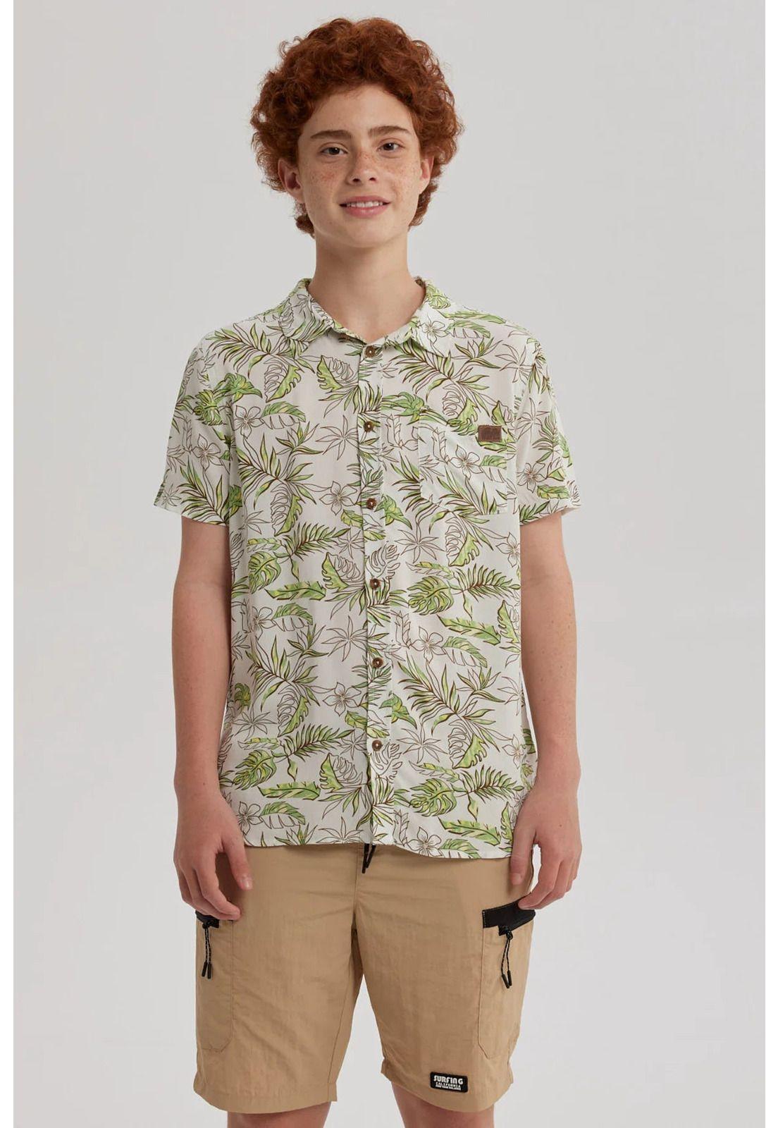 Camisa Niño Guayabera Crudo - ll-0